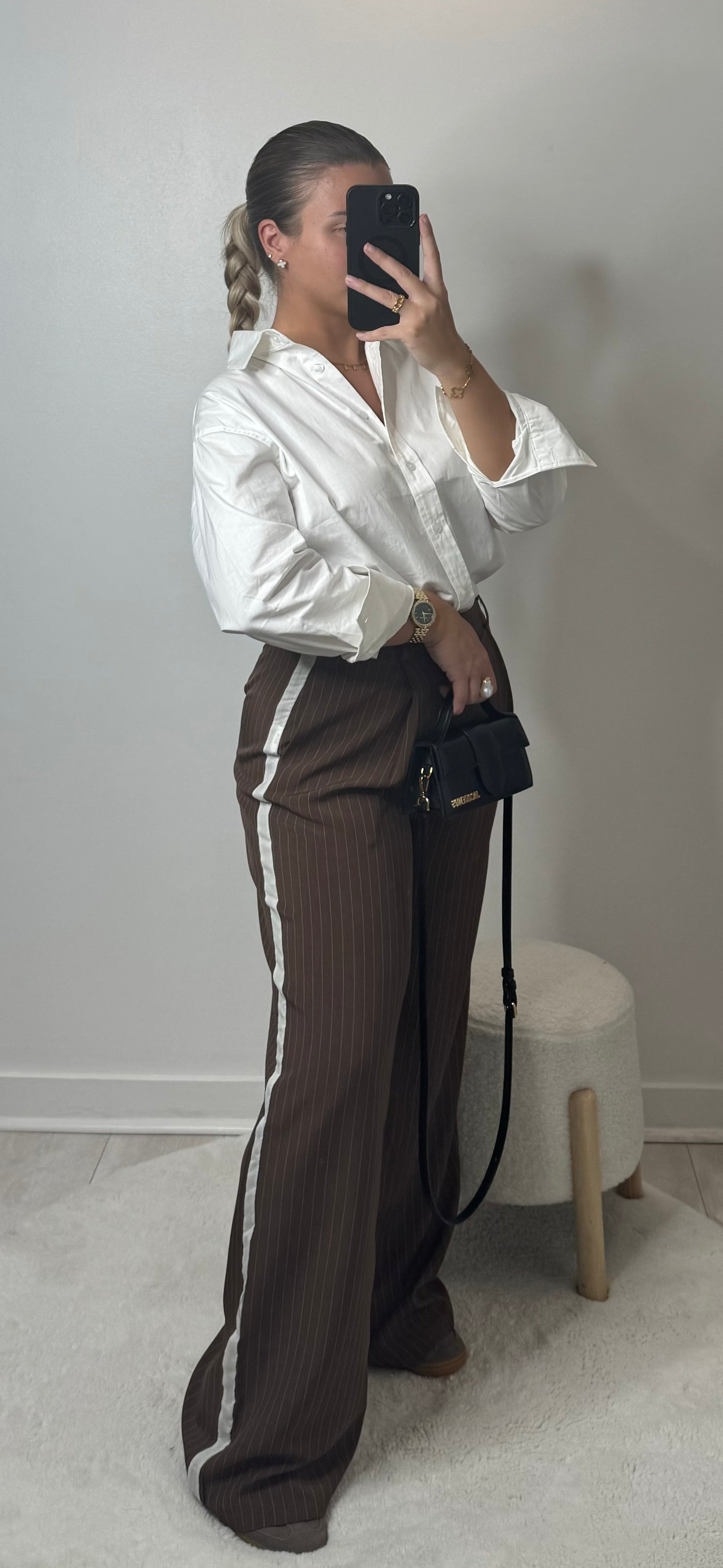 Pantalon rayé choco