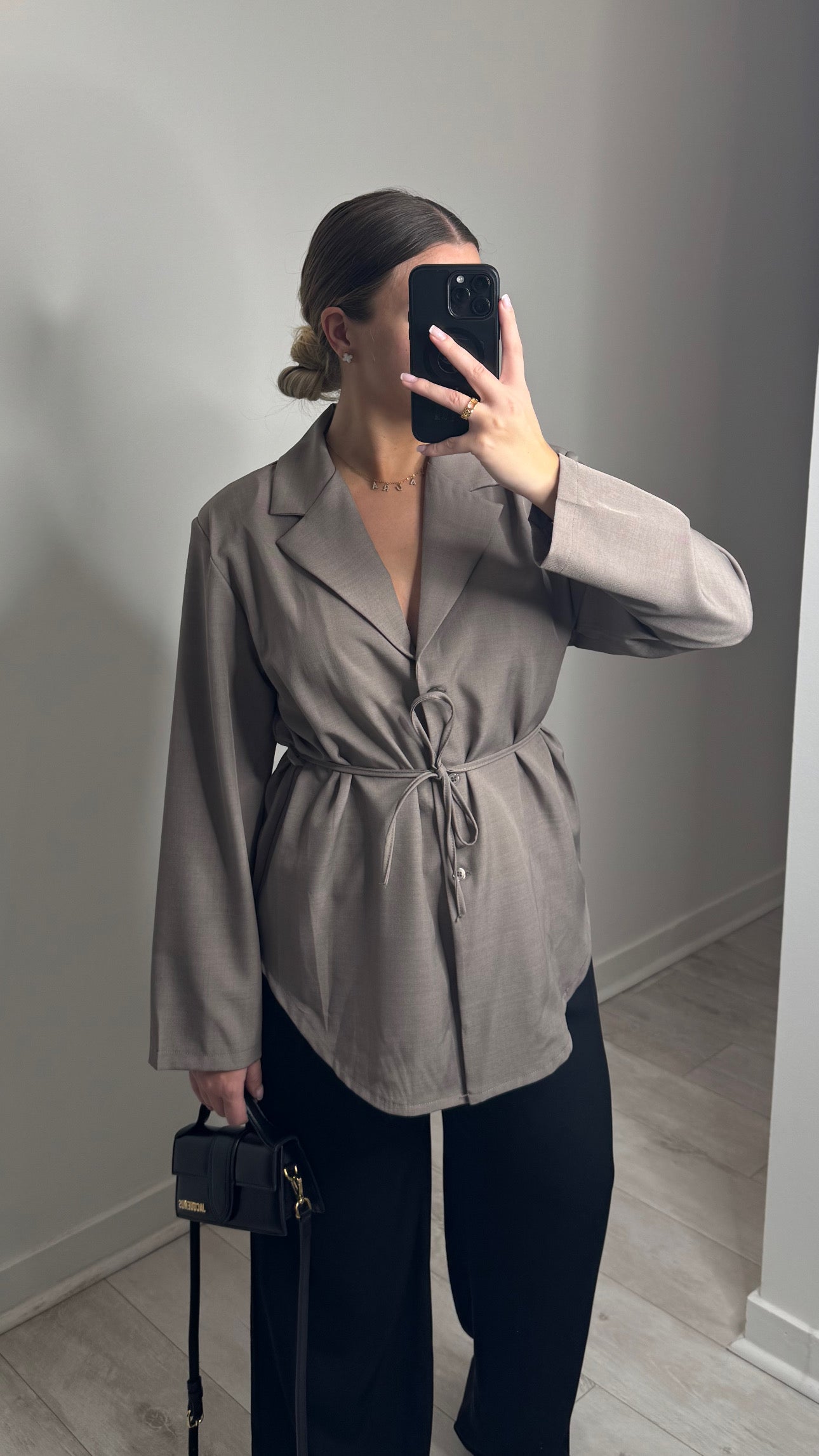 Chemisier à lacet - taupe