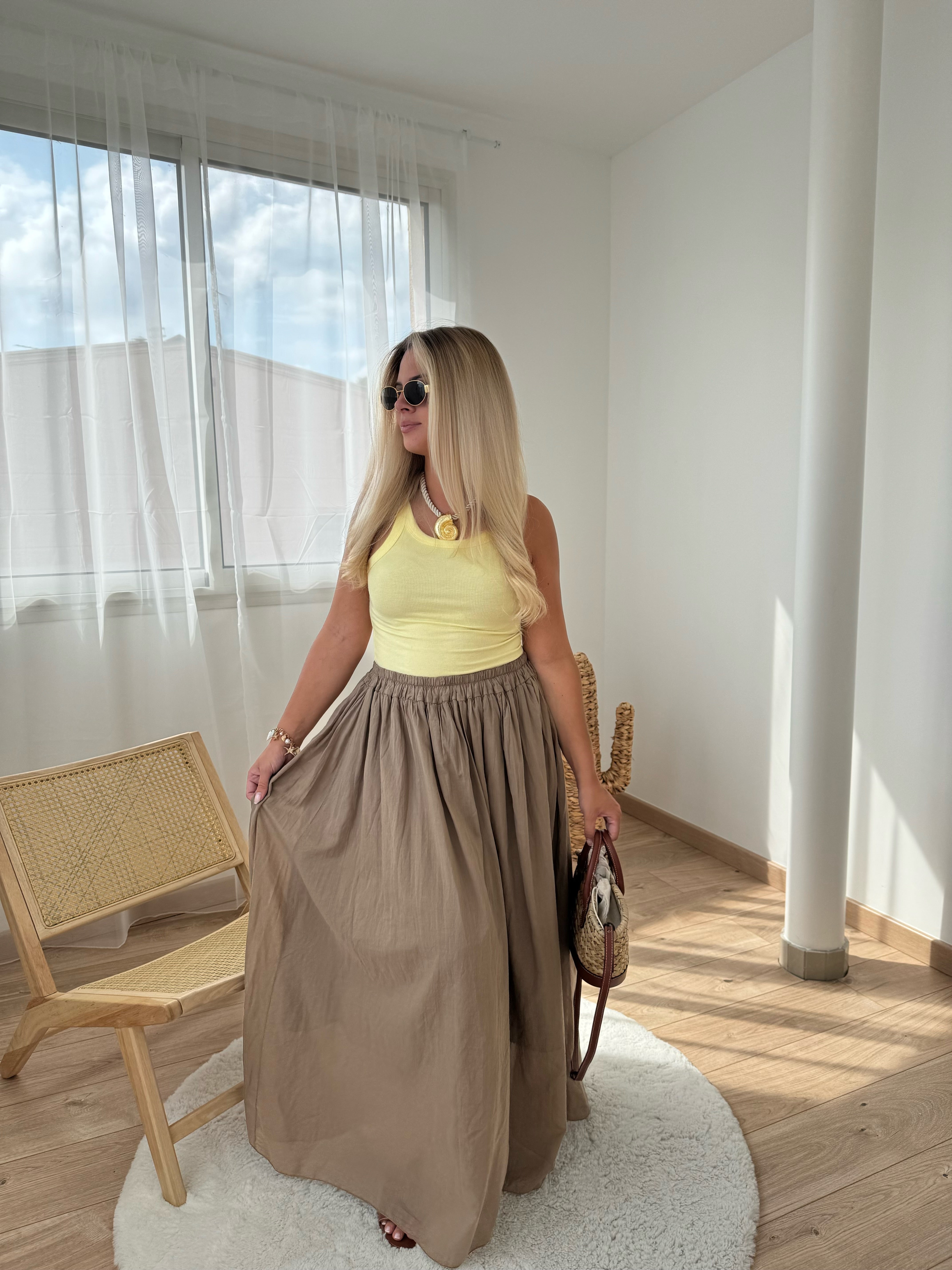 Jupe longue CASS - taupe