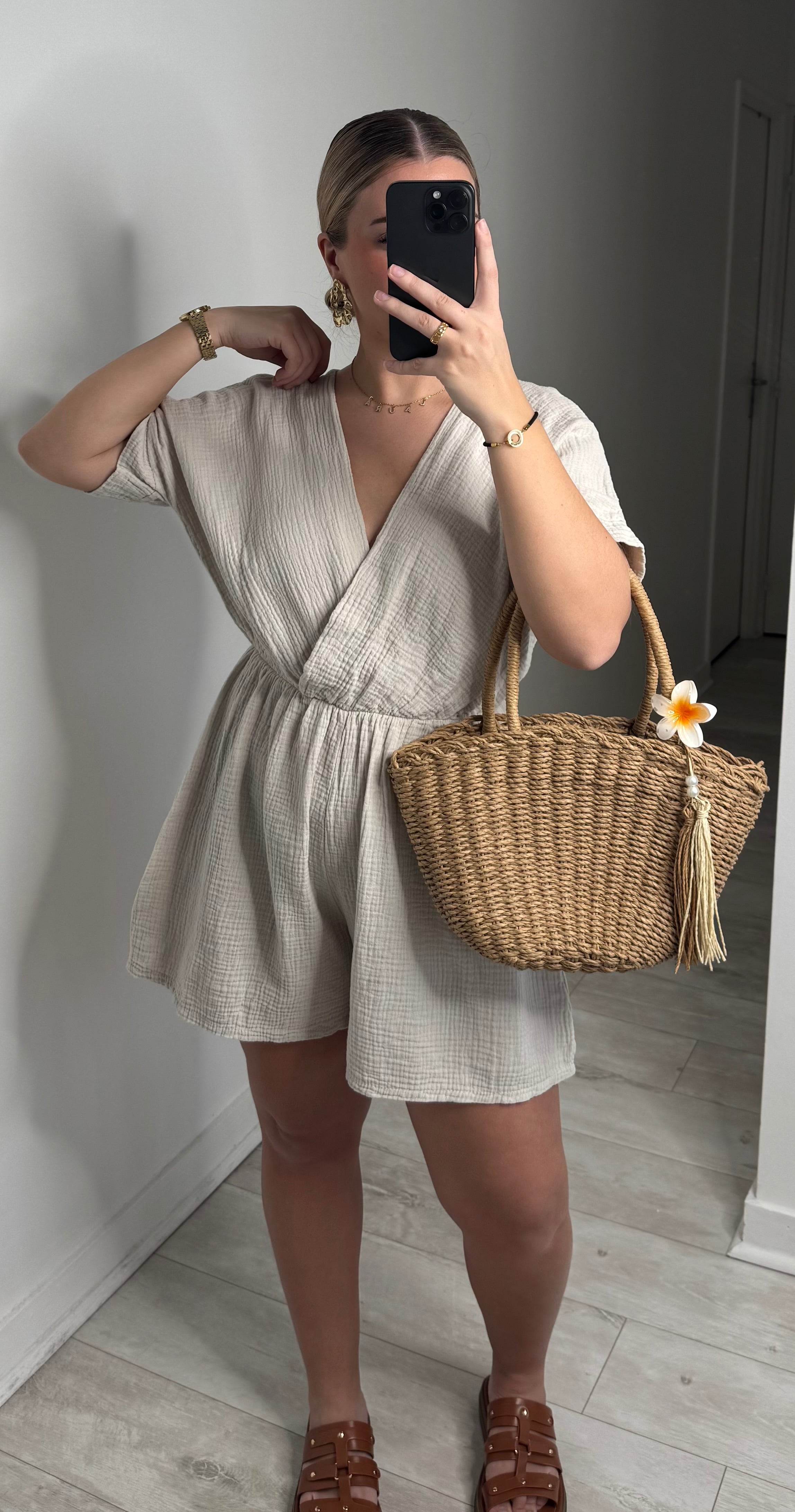 Combinaison short - beige