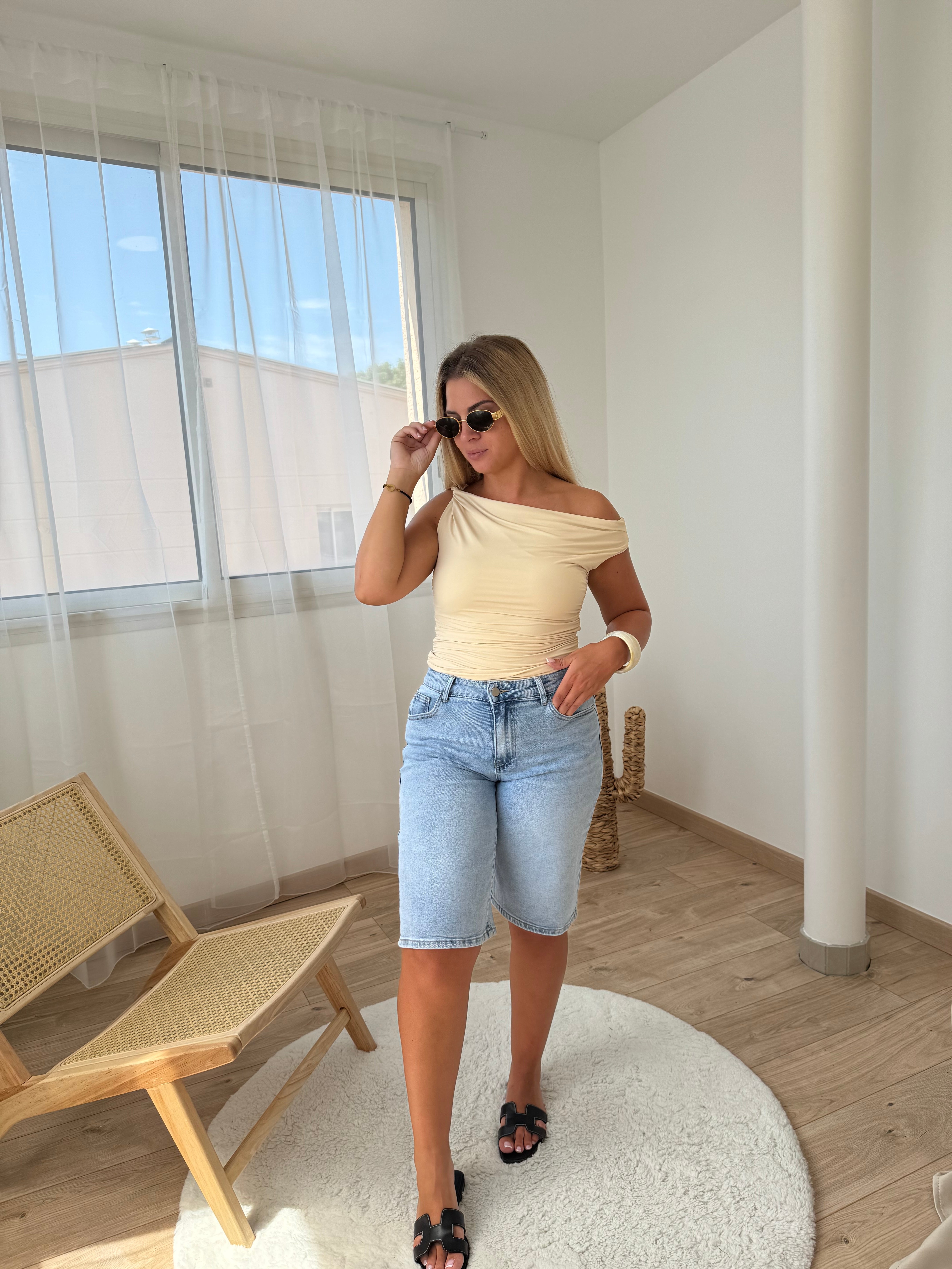 Top asymétrique - beige