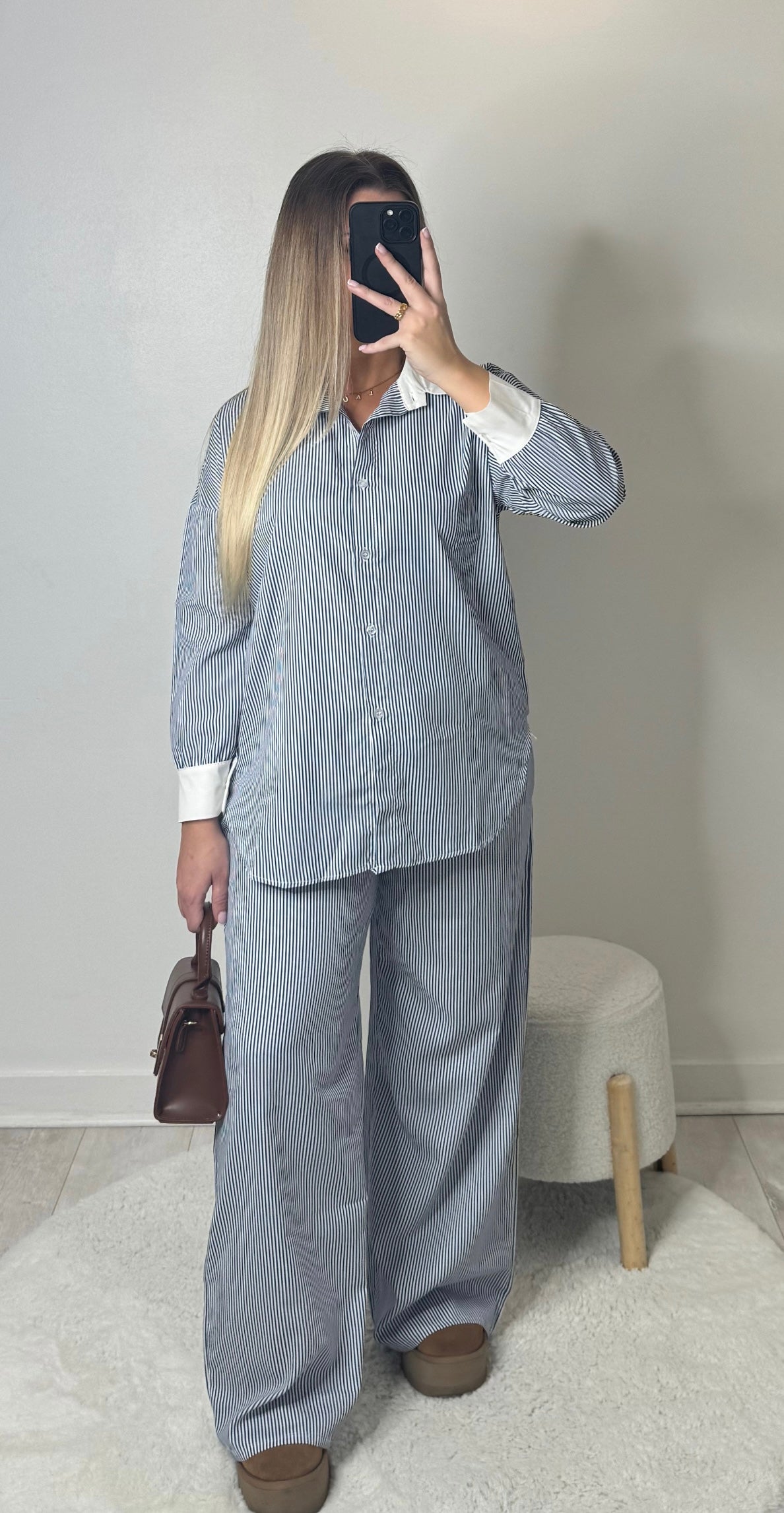 Ensemble rayé - bleu