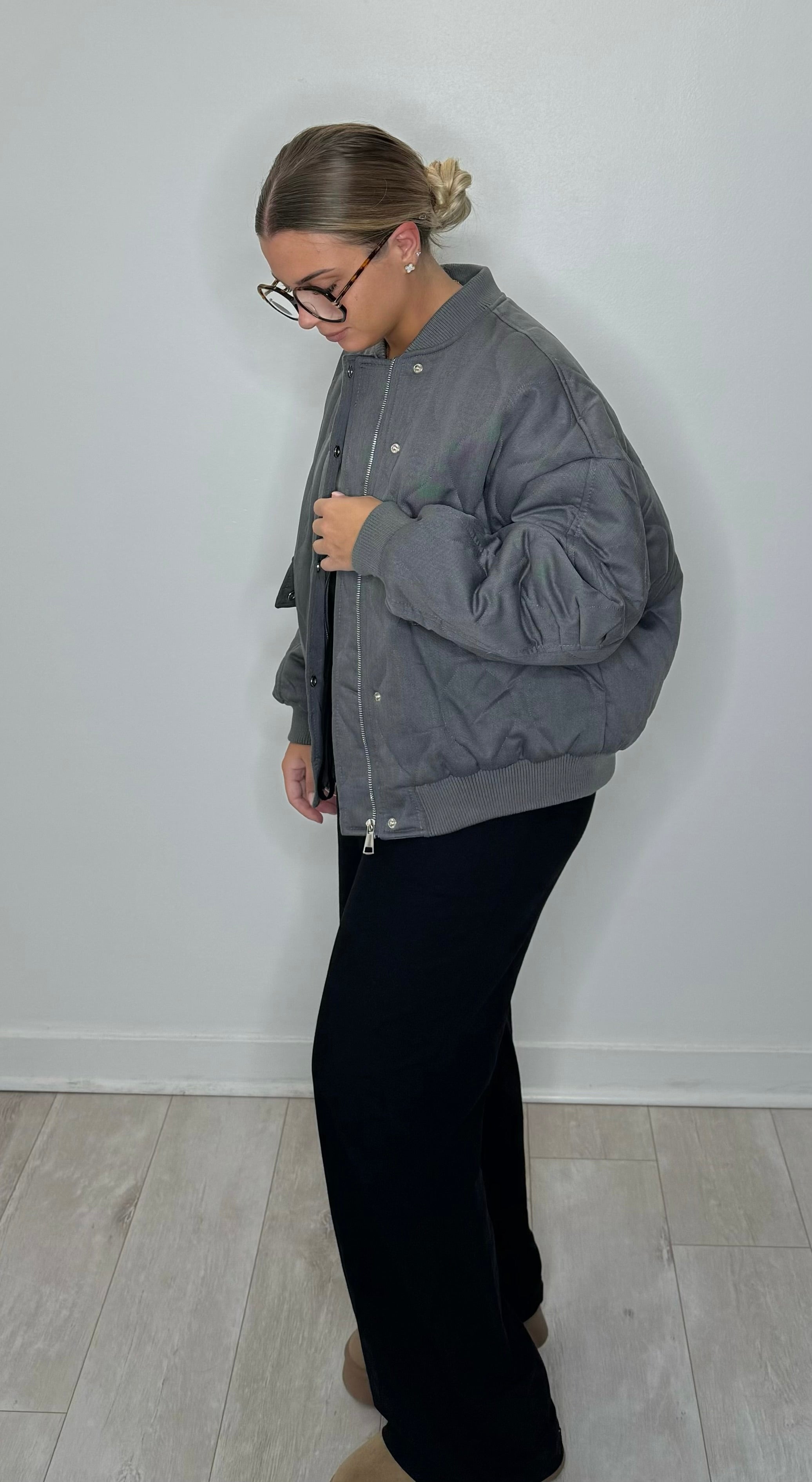 Blouson aviateur gris