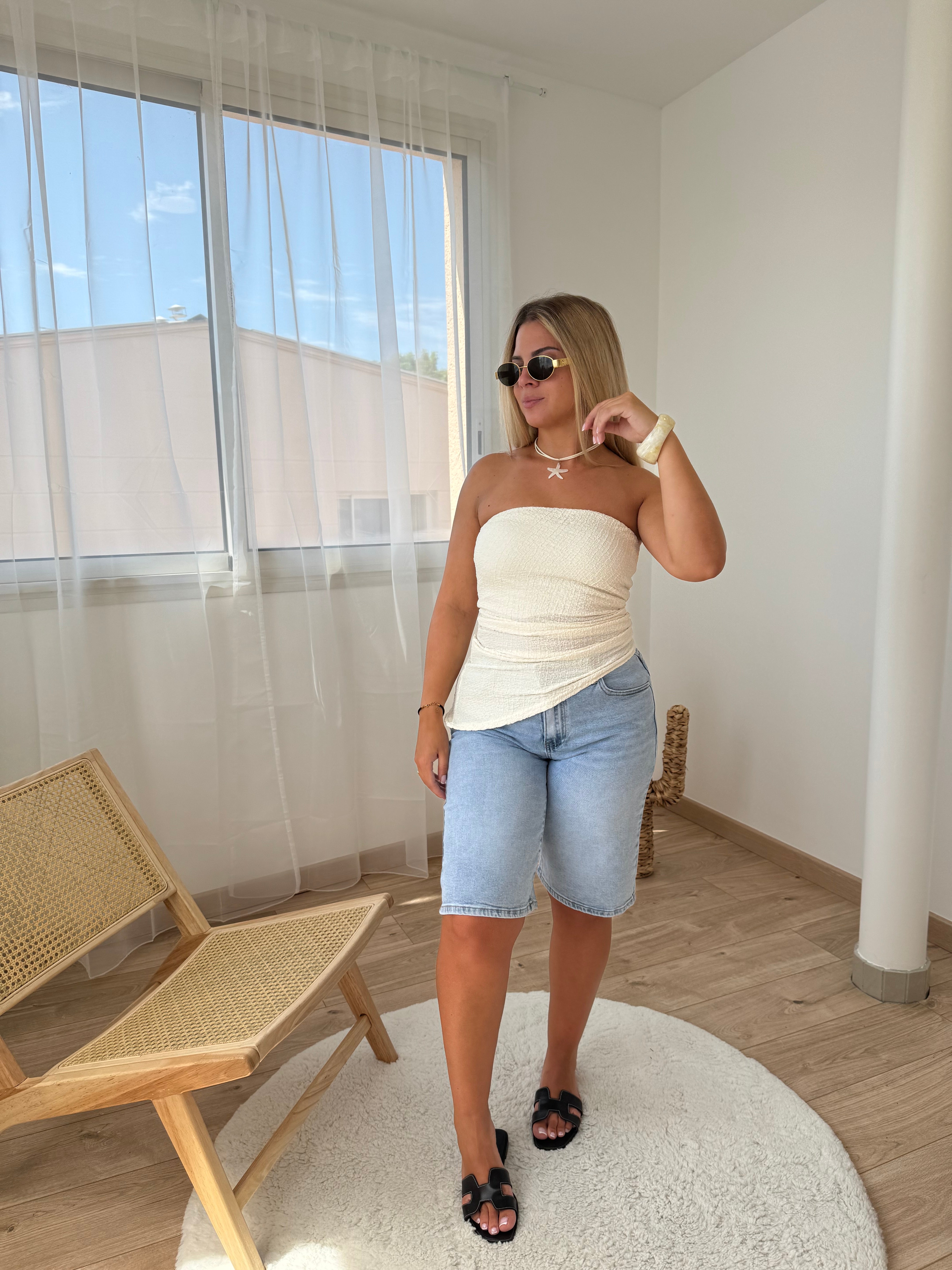 Top bustier asy - écru