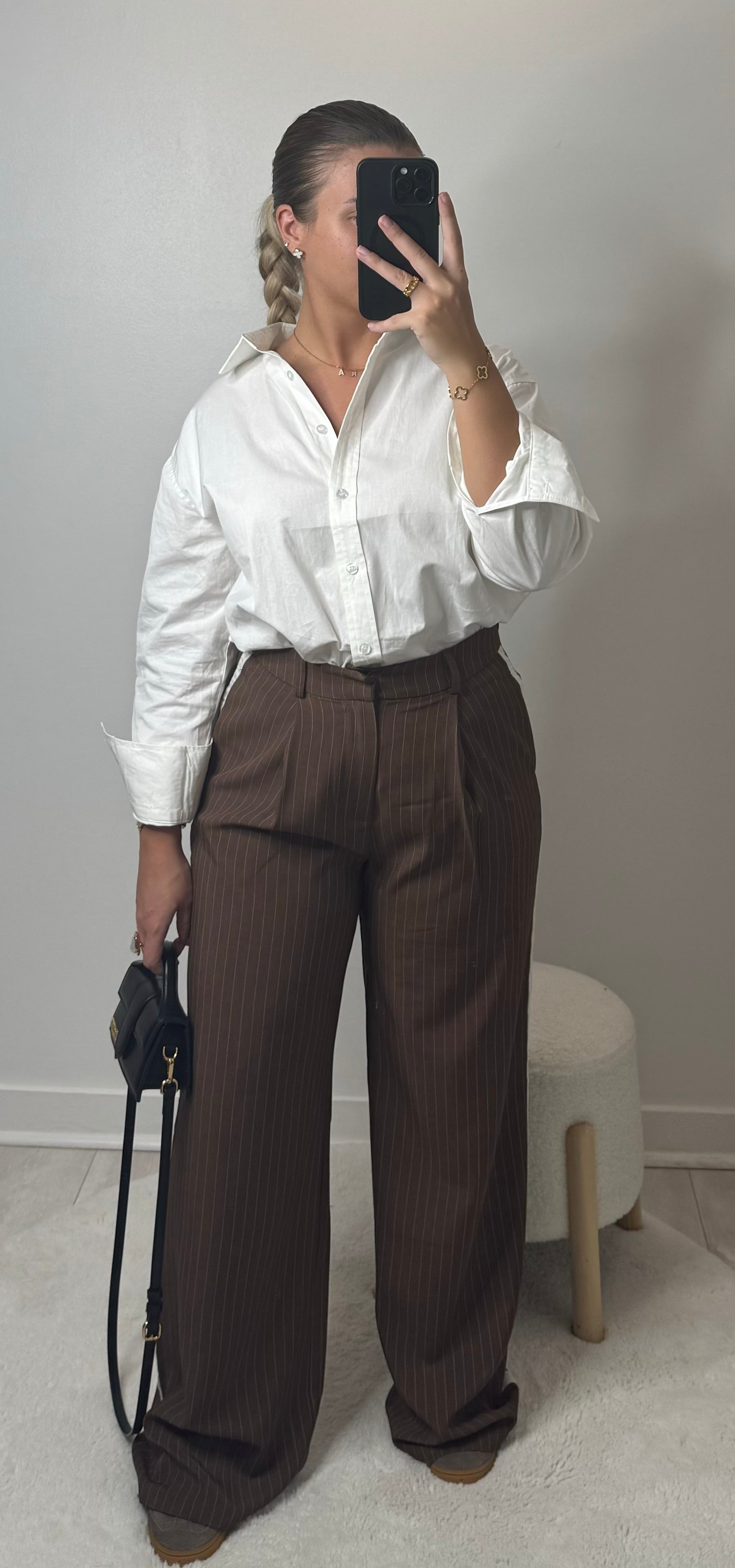 Pantalon rayé choco