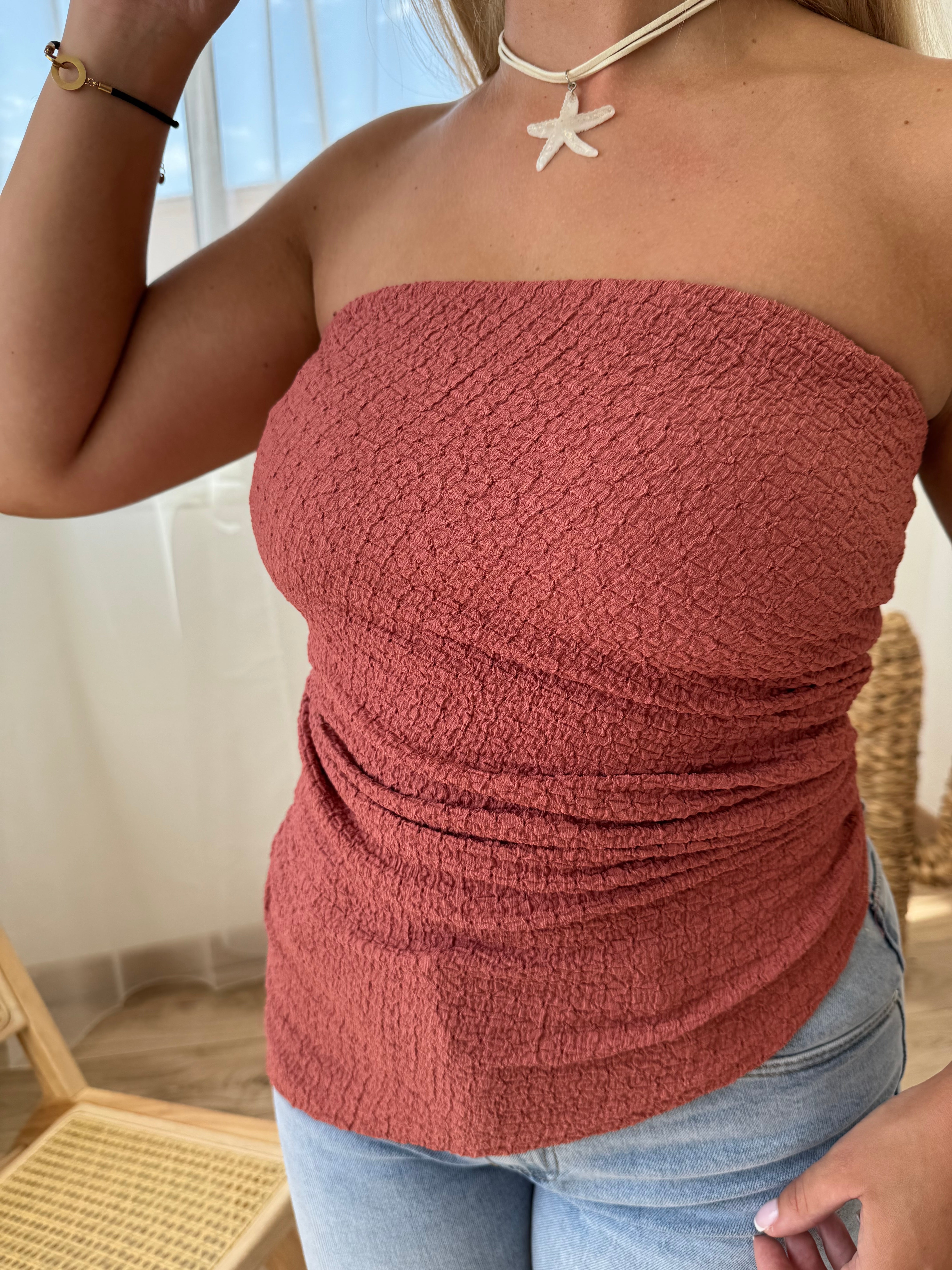 Top bustier asy - terracota