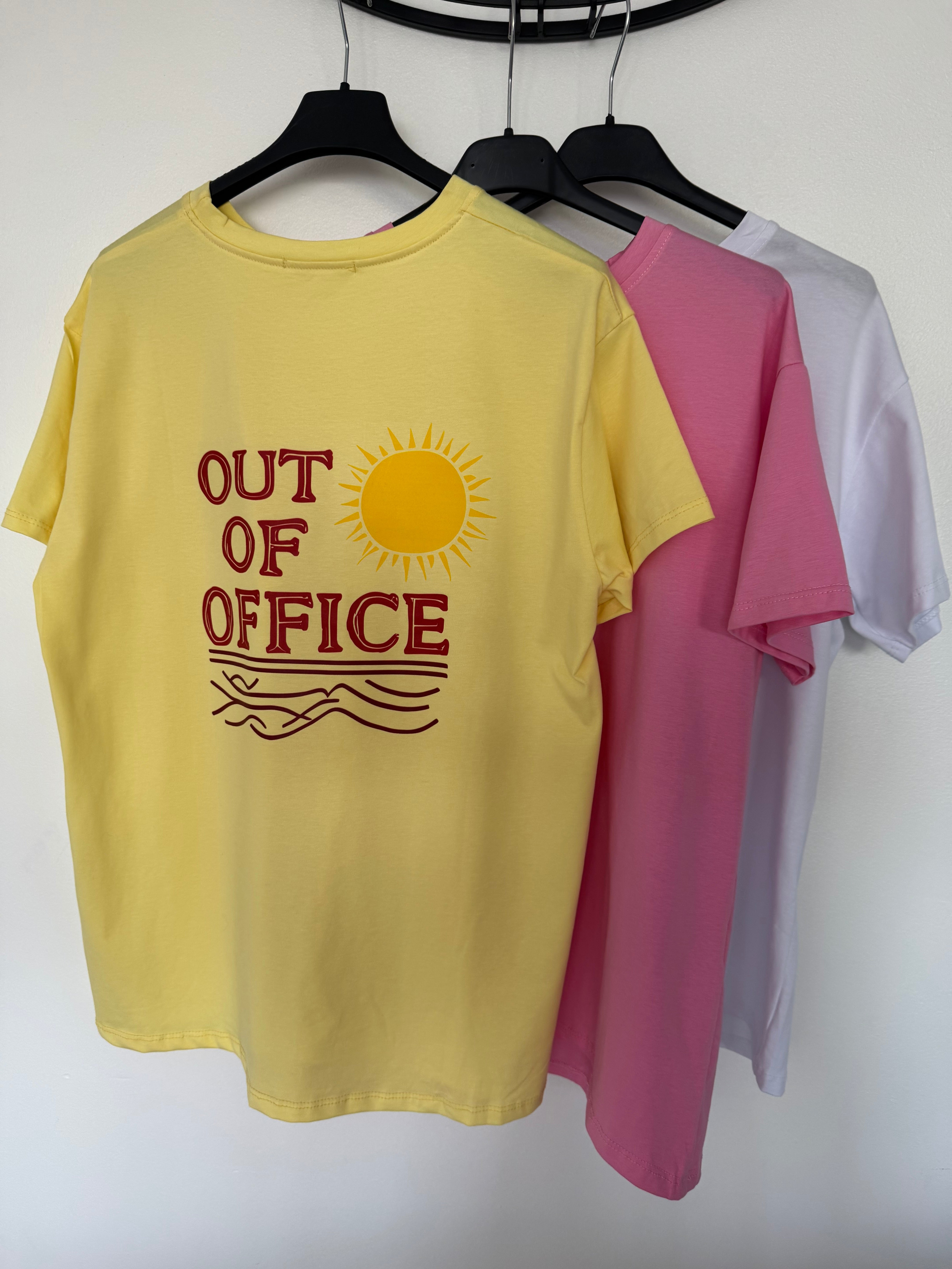 T-shirt OUT OF OFFICE - jaune