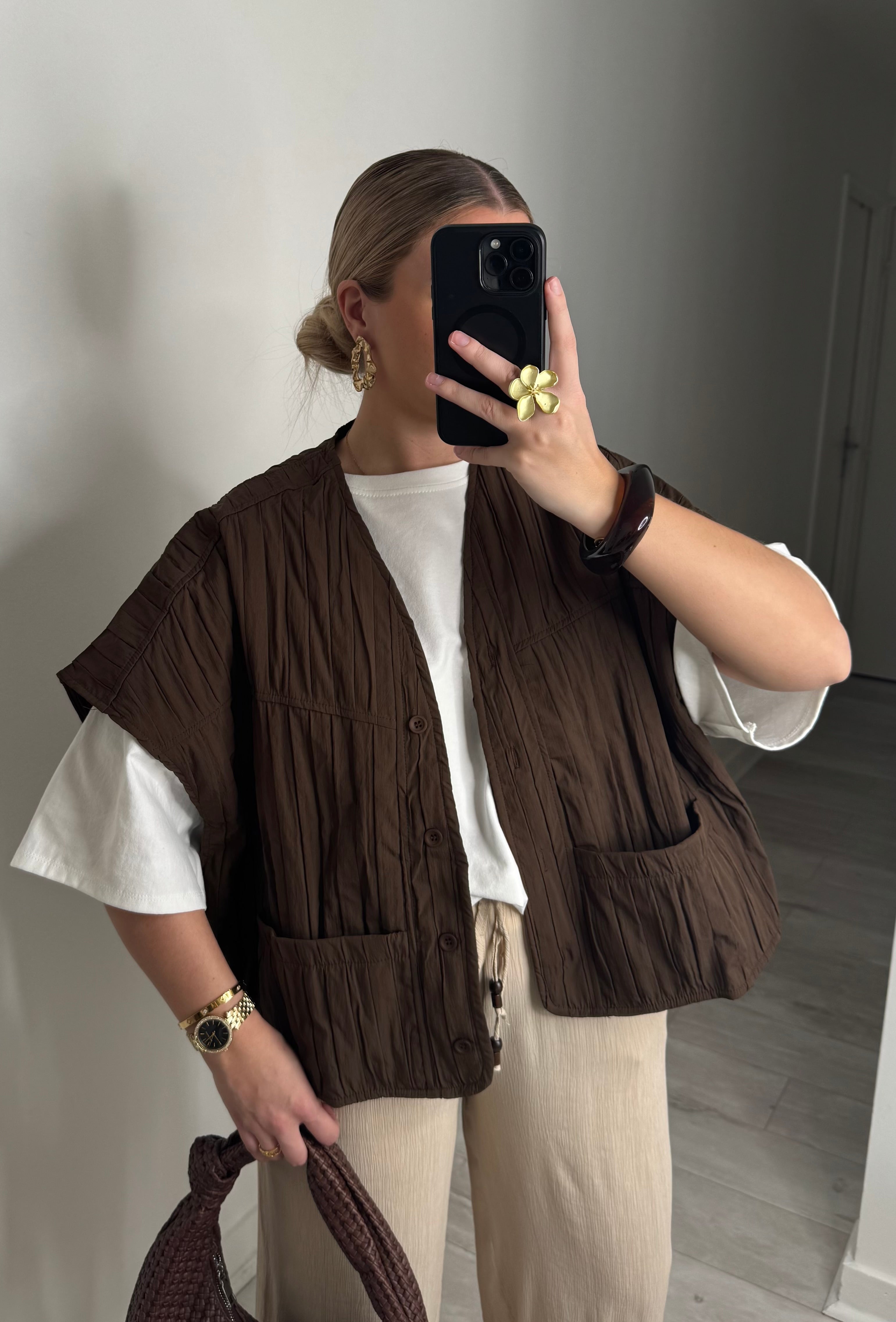 Veste MAELLE sans manches - choco