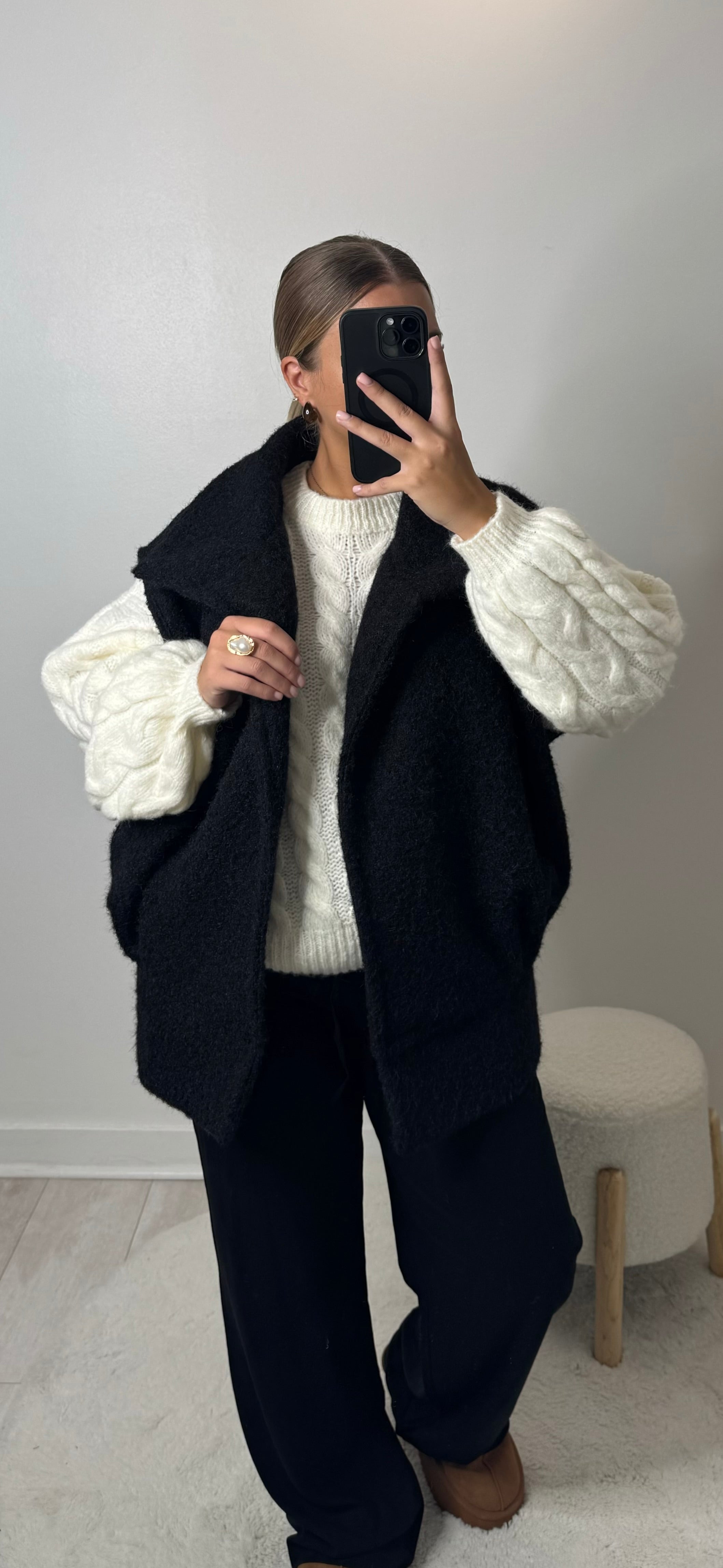 Veste sans manches ouverte