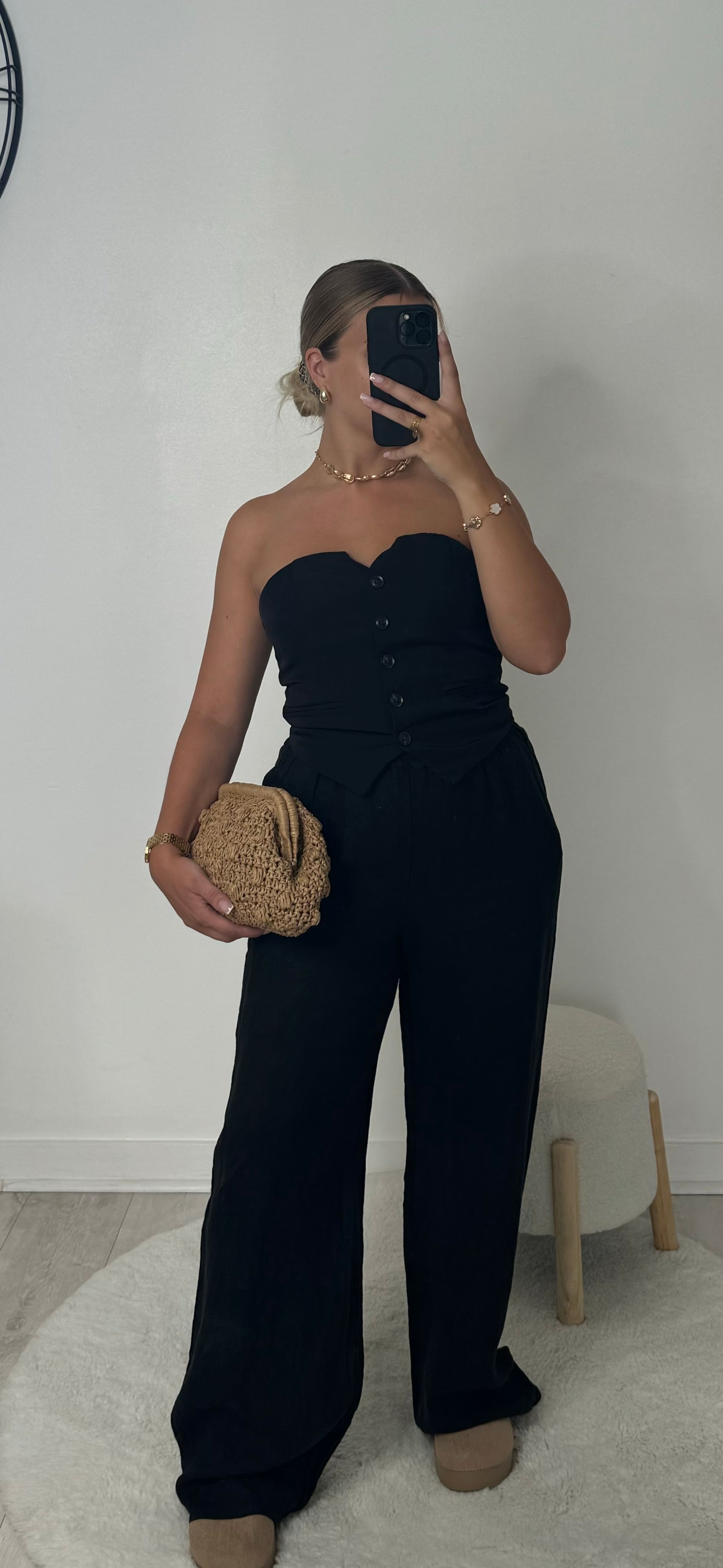 Pantalon en lin noir