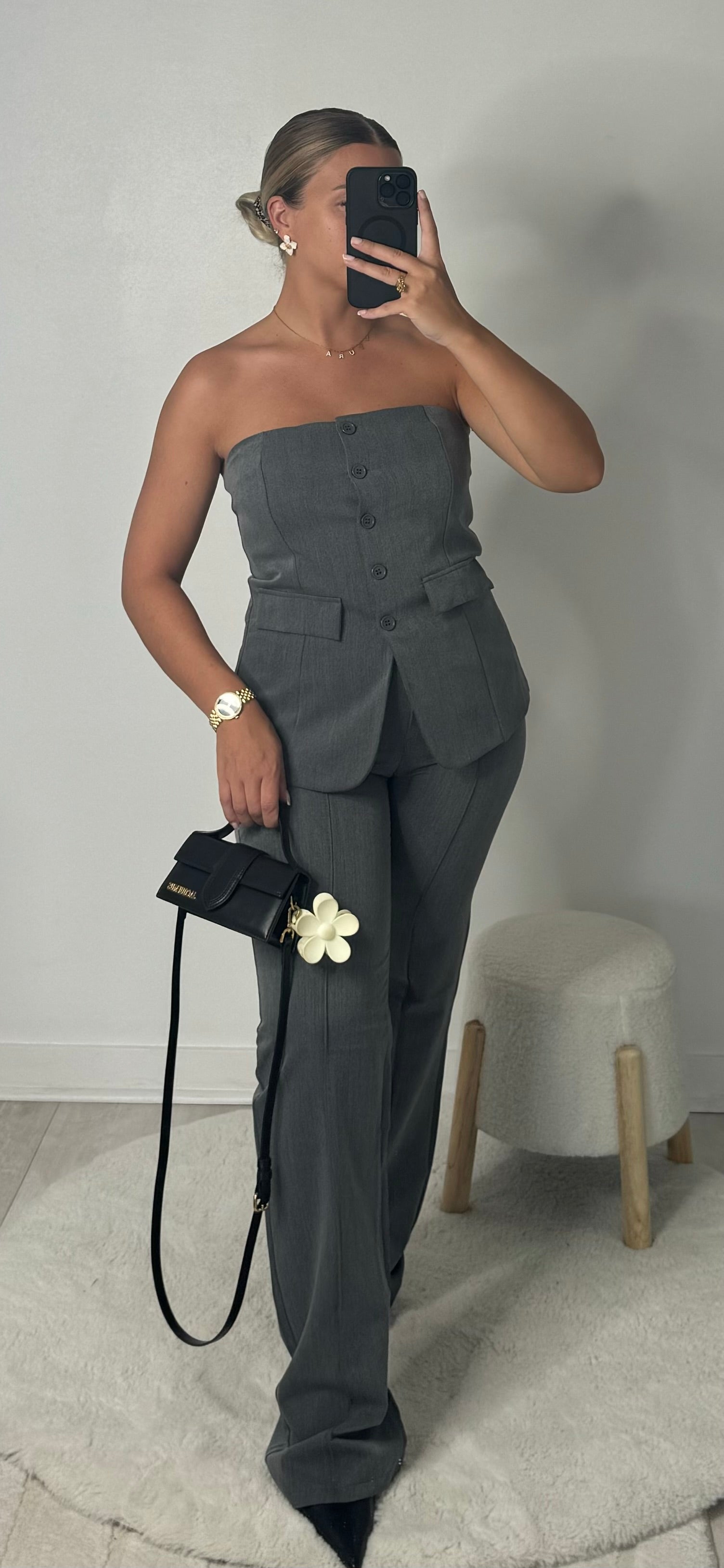 Pantalon tailleur gris