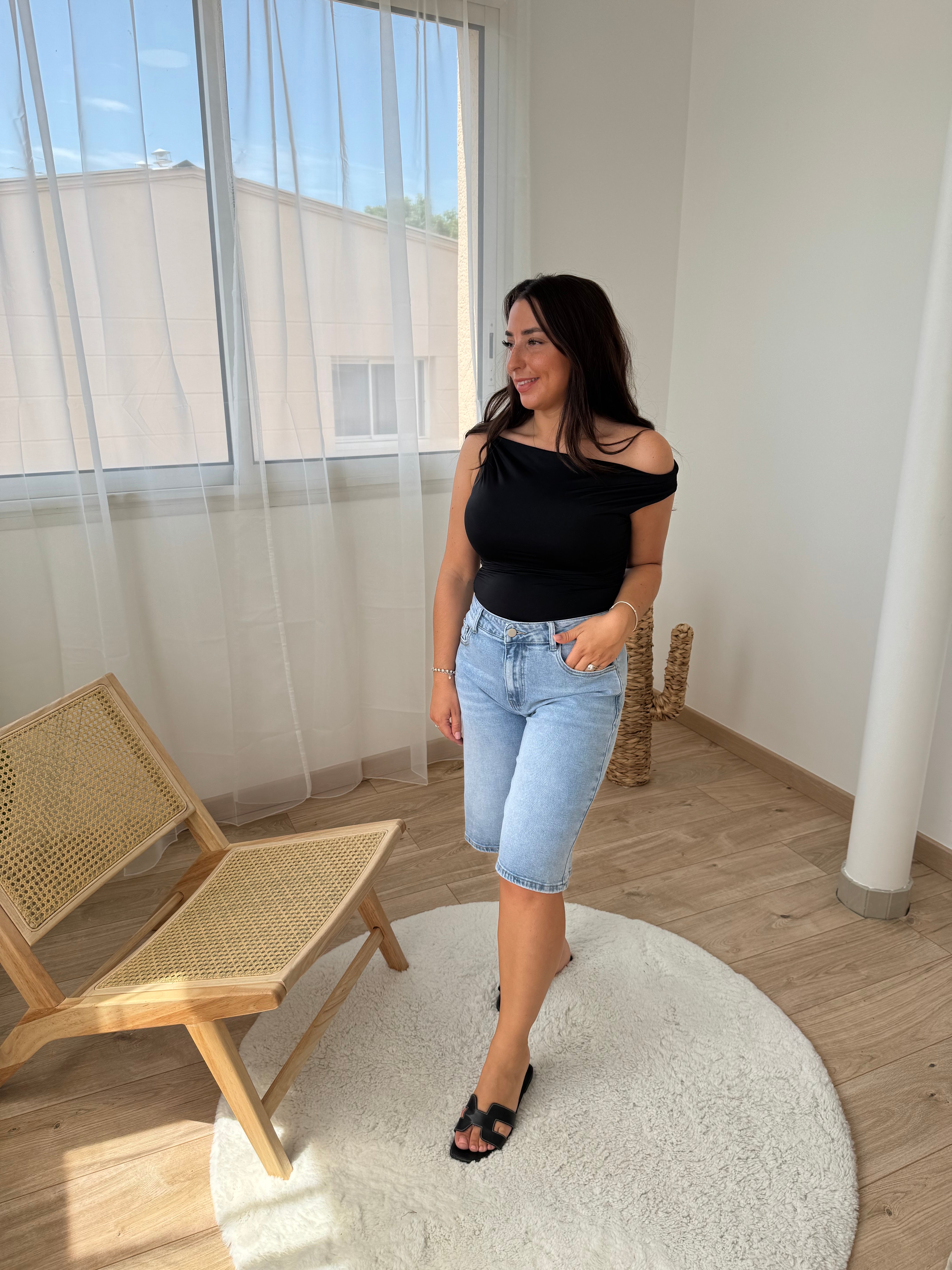 Top asymétrique - noir