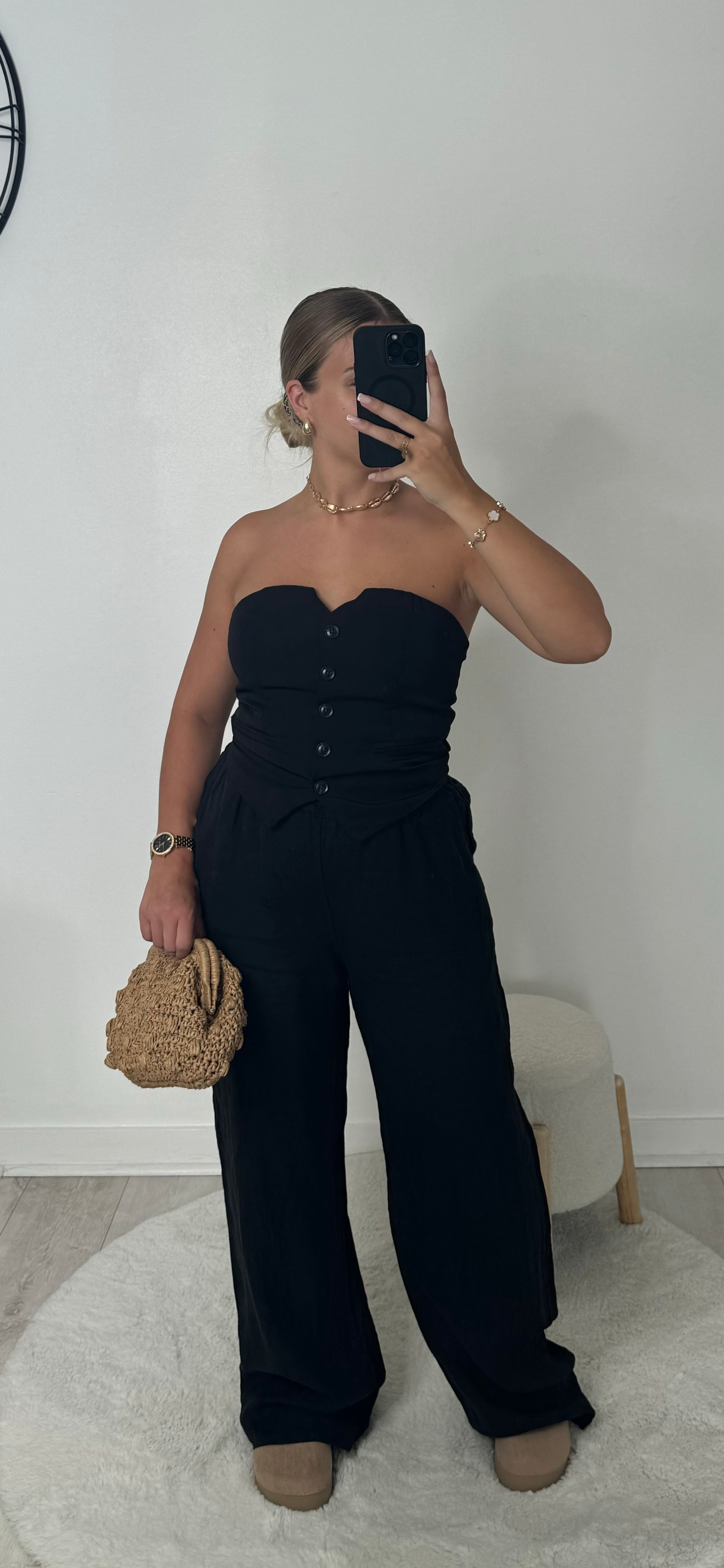 Pantalon en lin noir