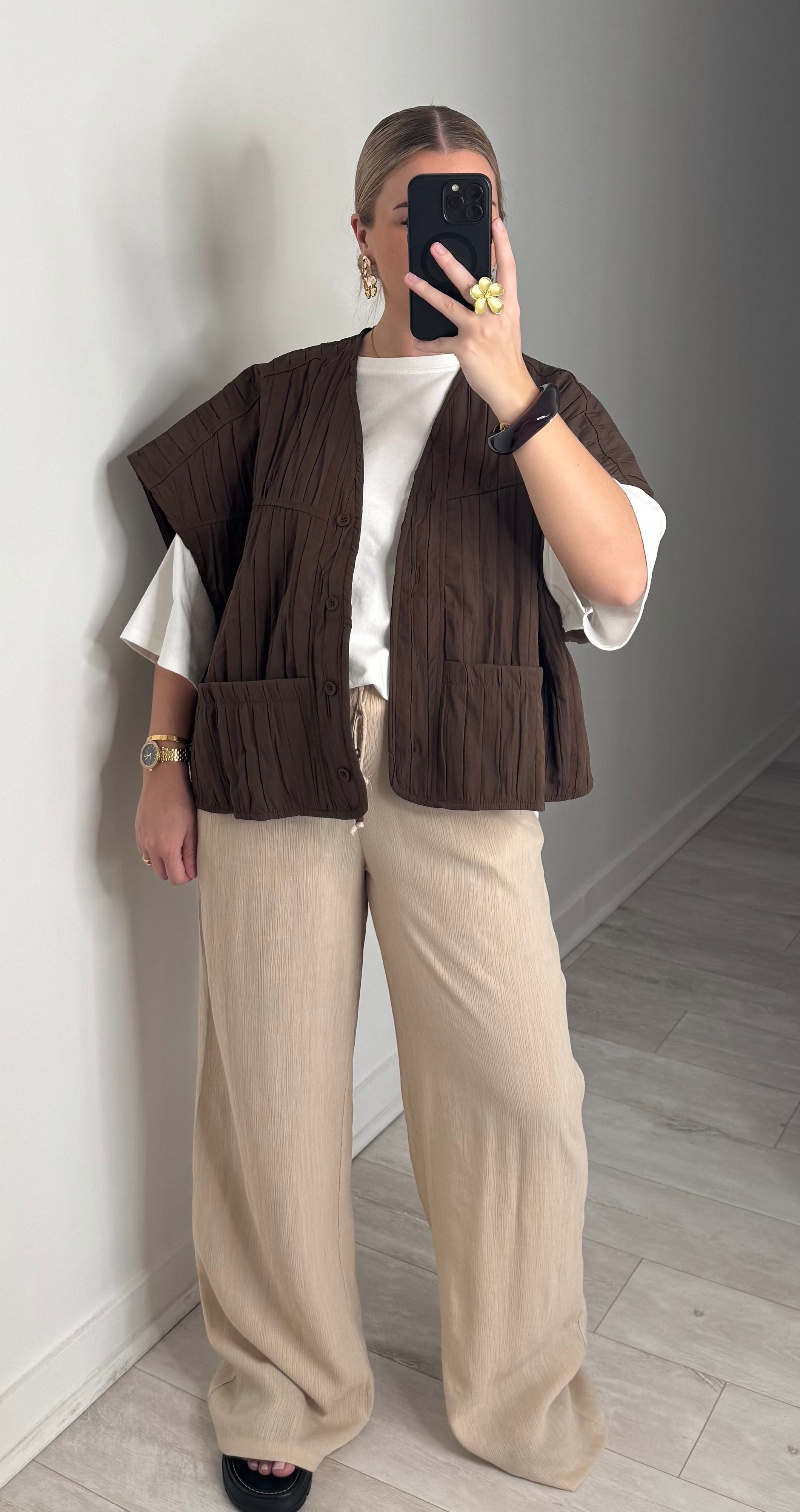 Veste MAELLE sans manches - choco