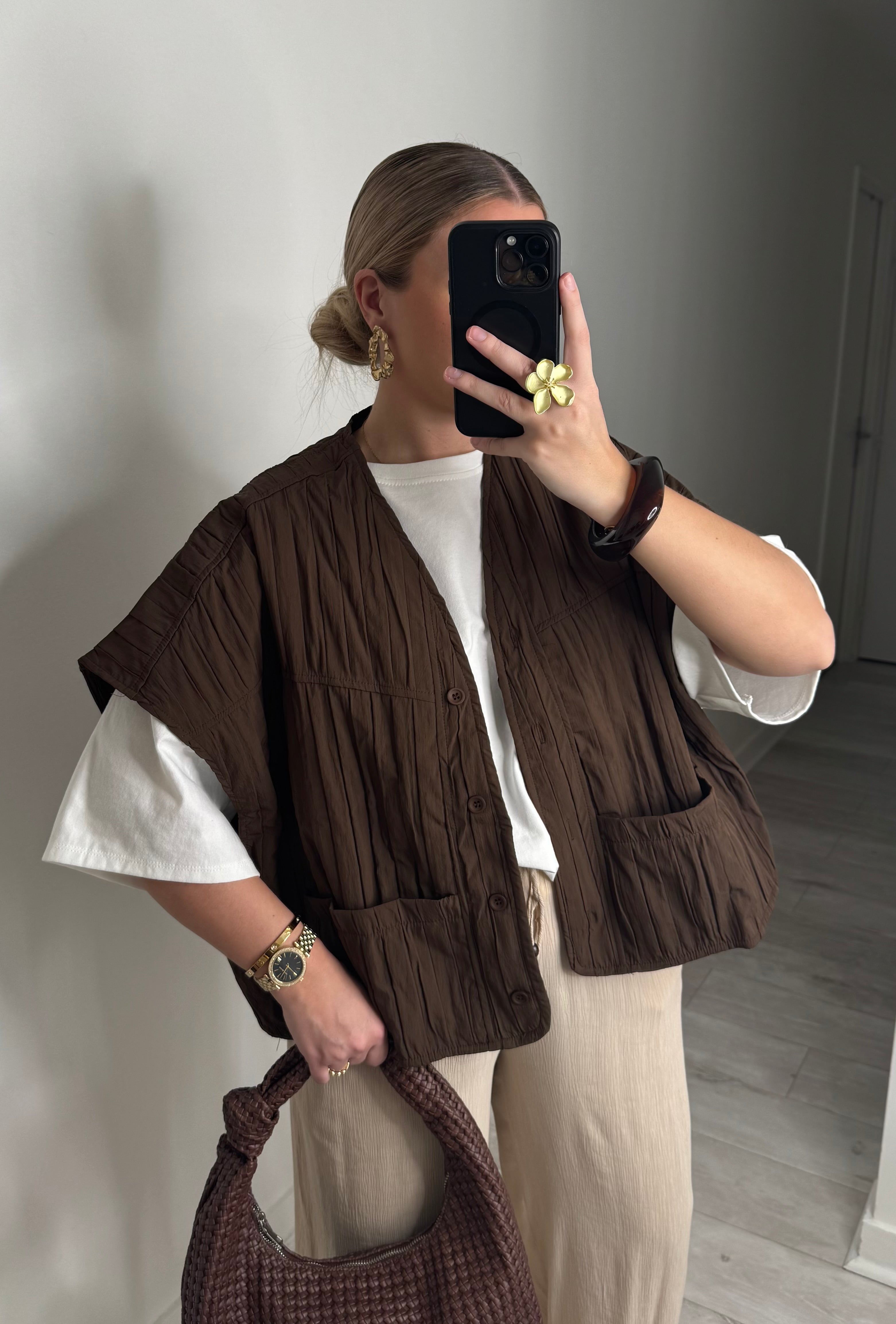 Veste MAELLE sans manches - choco