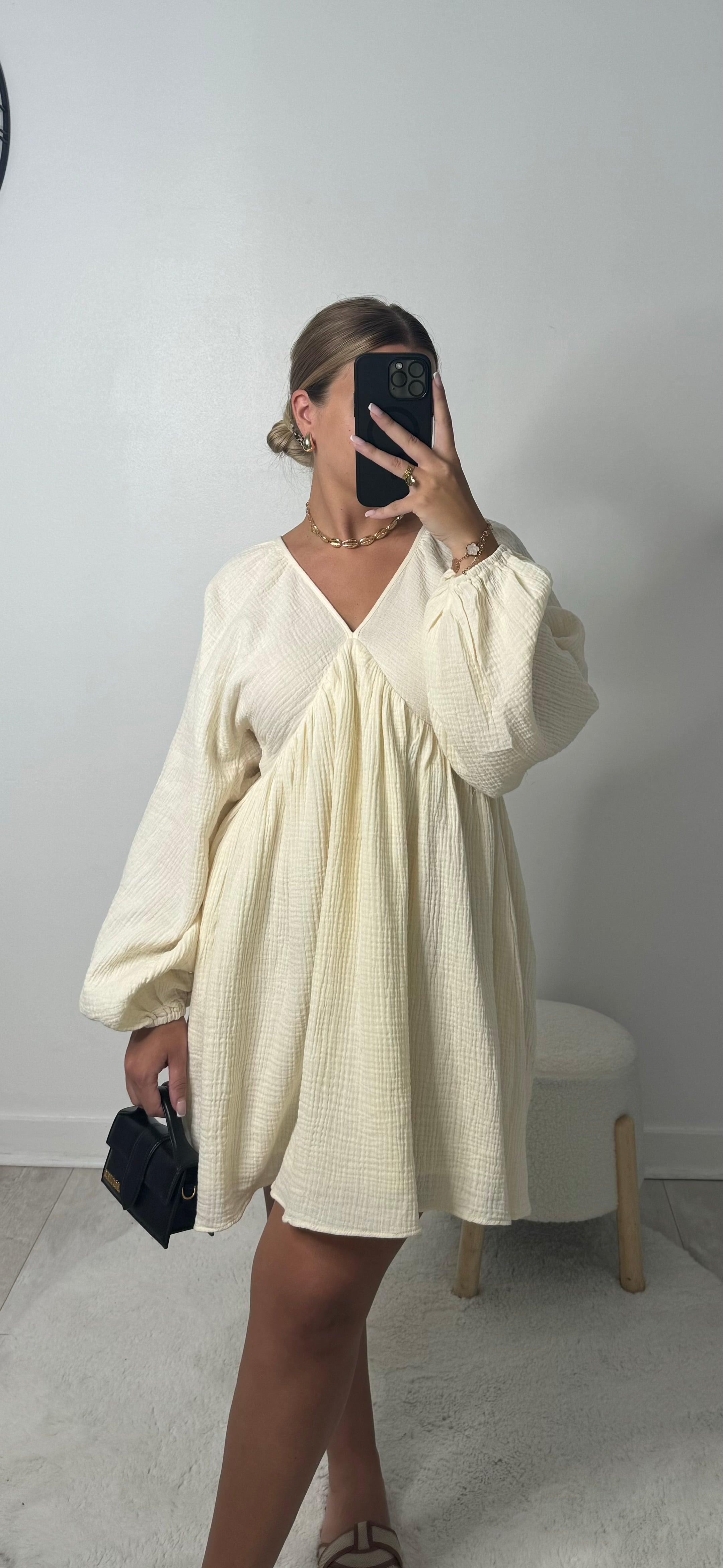 Robe courte gaze de coton