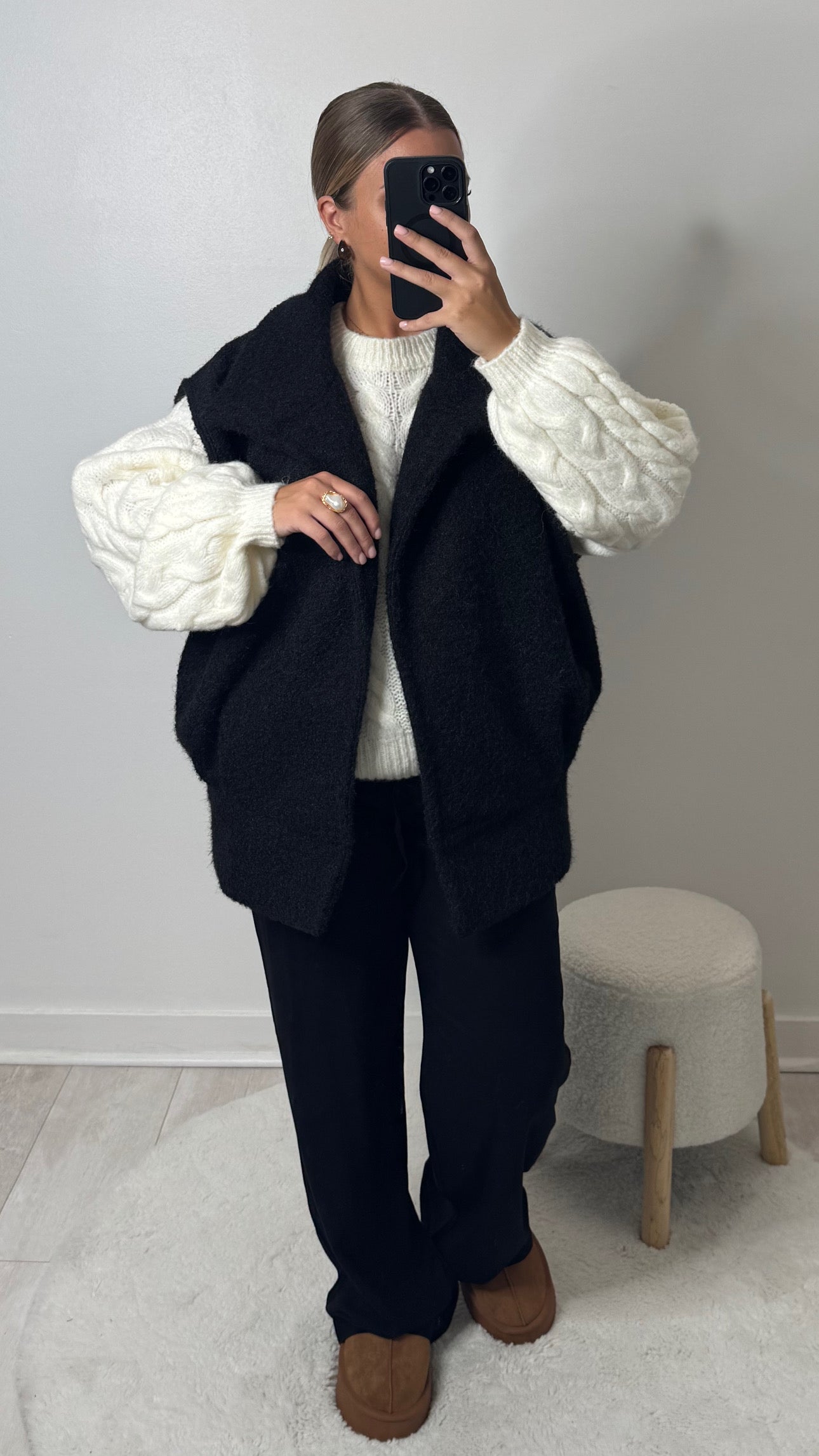 Veste sans manches ouverte