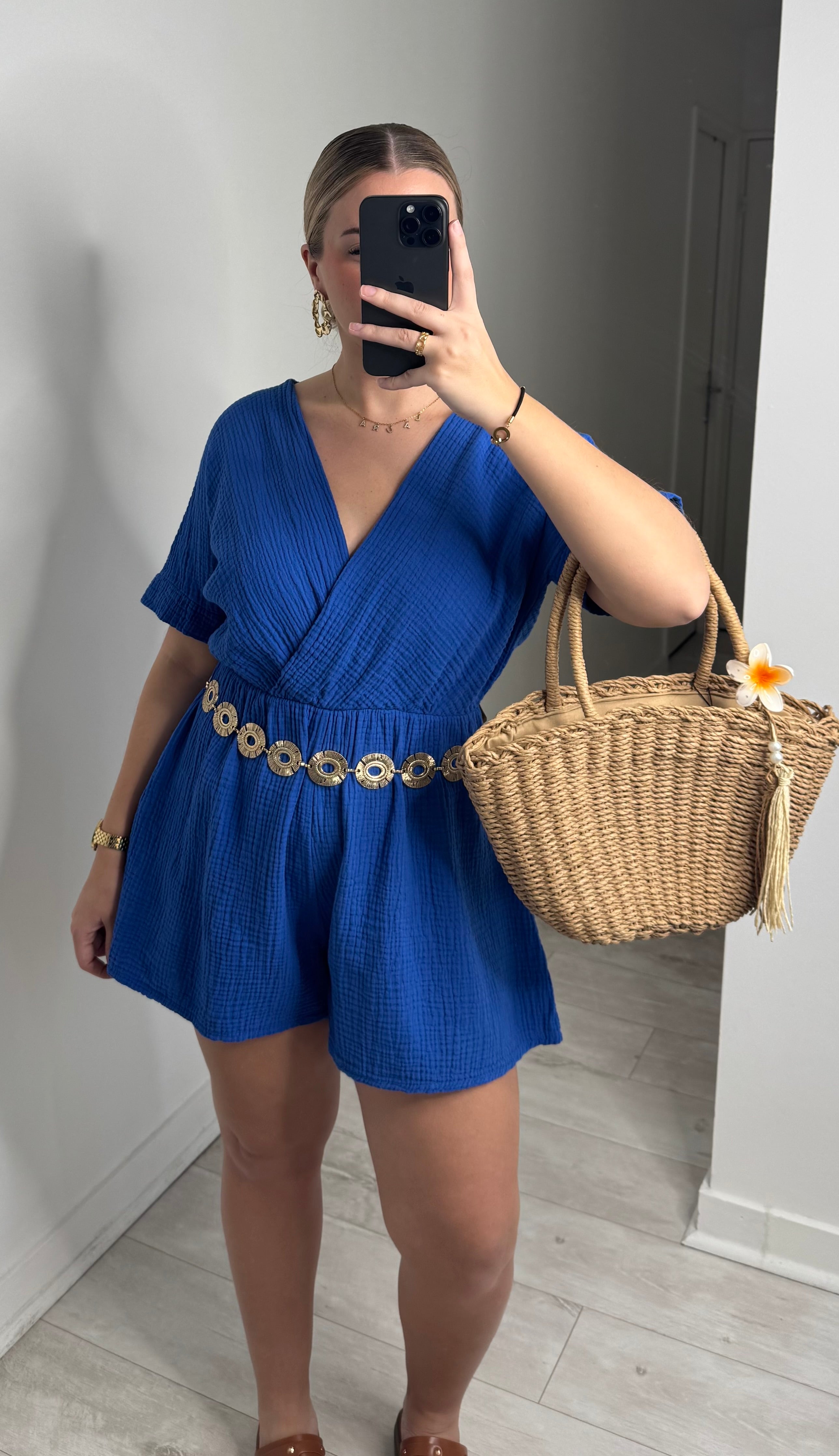 Combinaison short - bleu roi