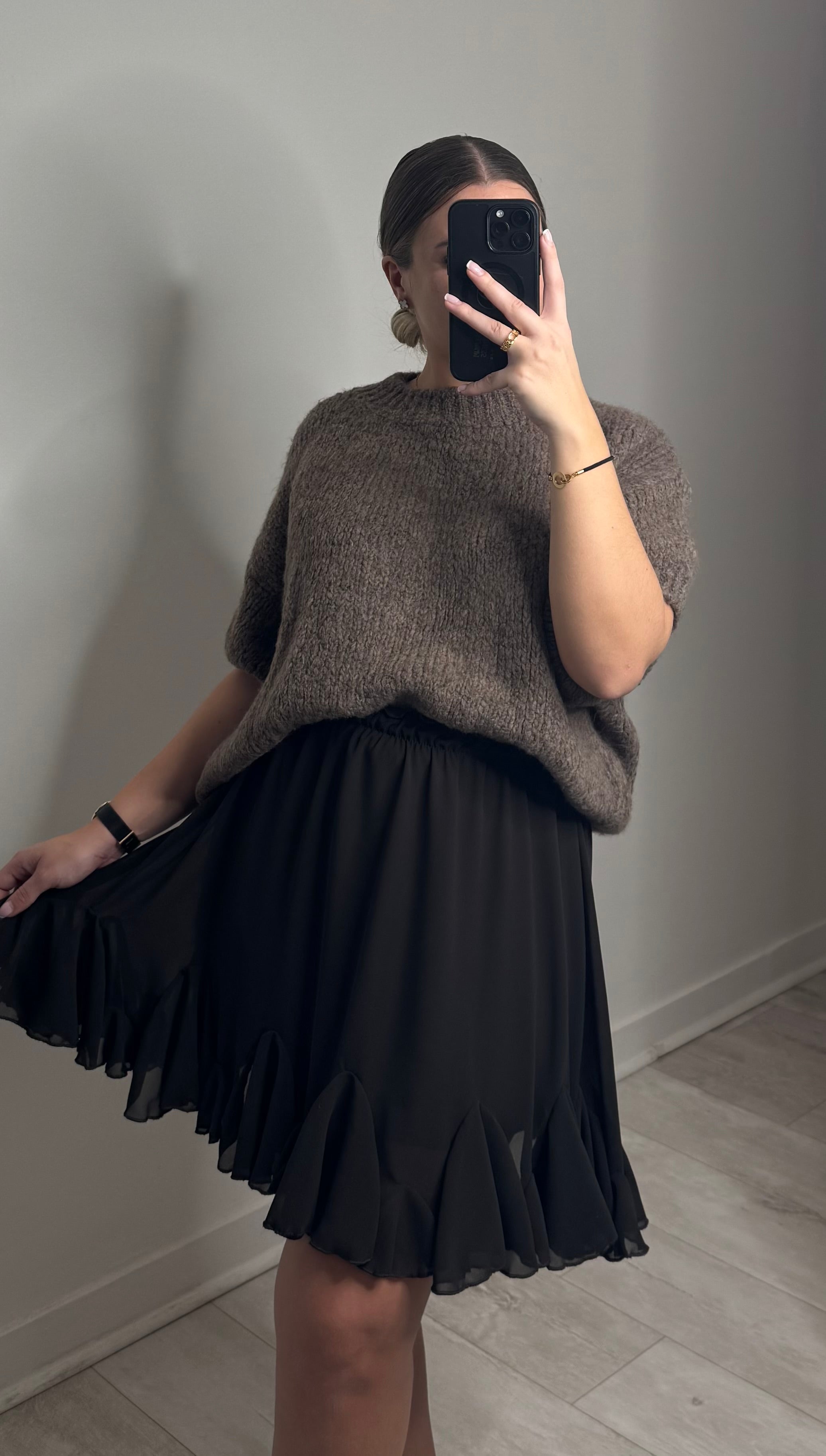 Jupe élastique - marron foncé