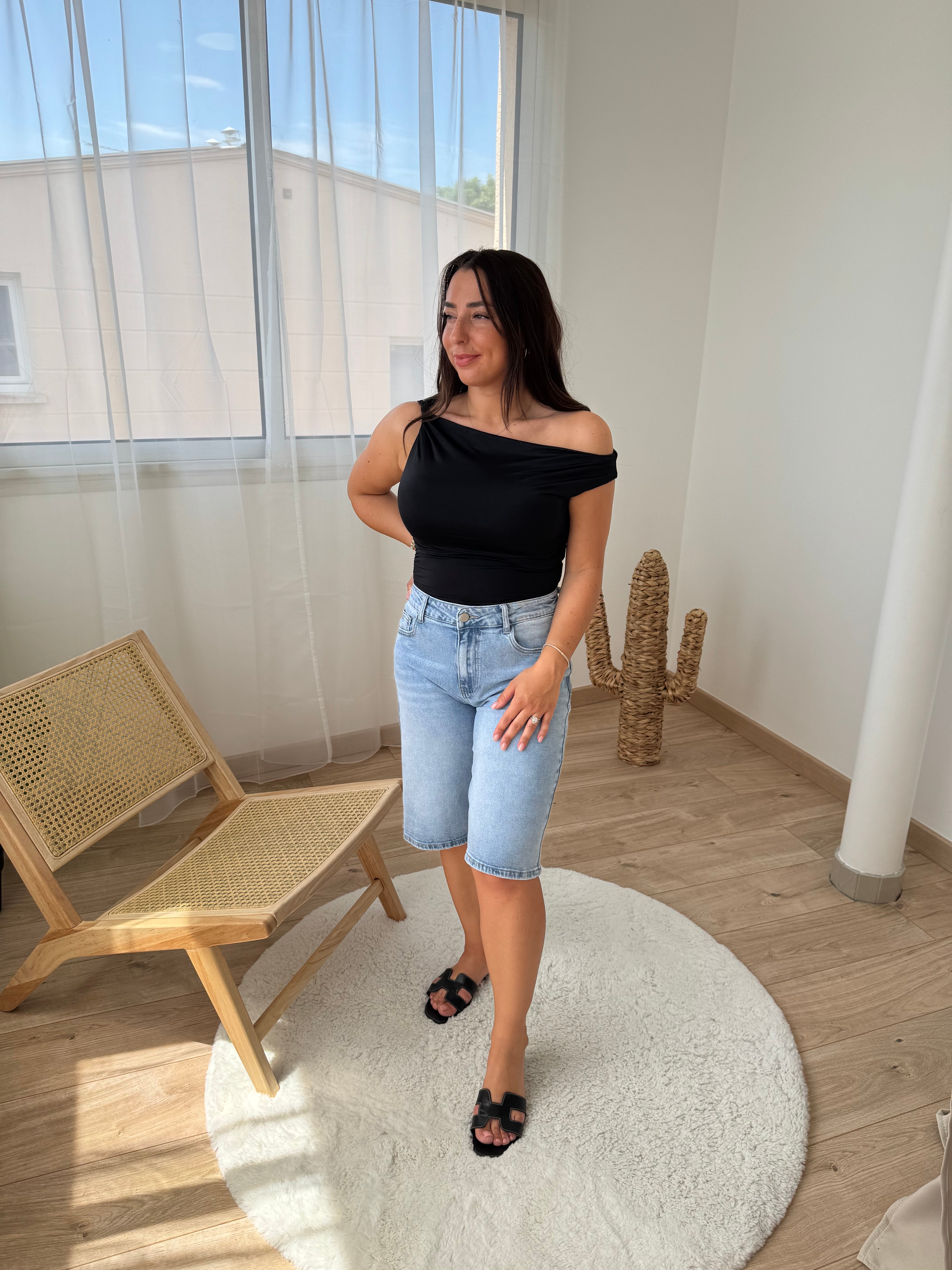 Top asymétrique - noir