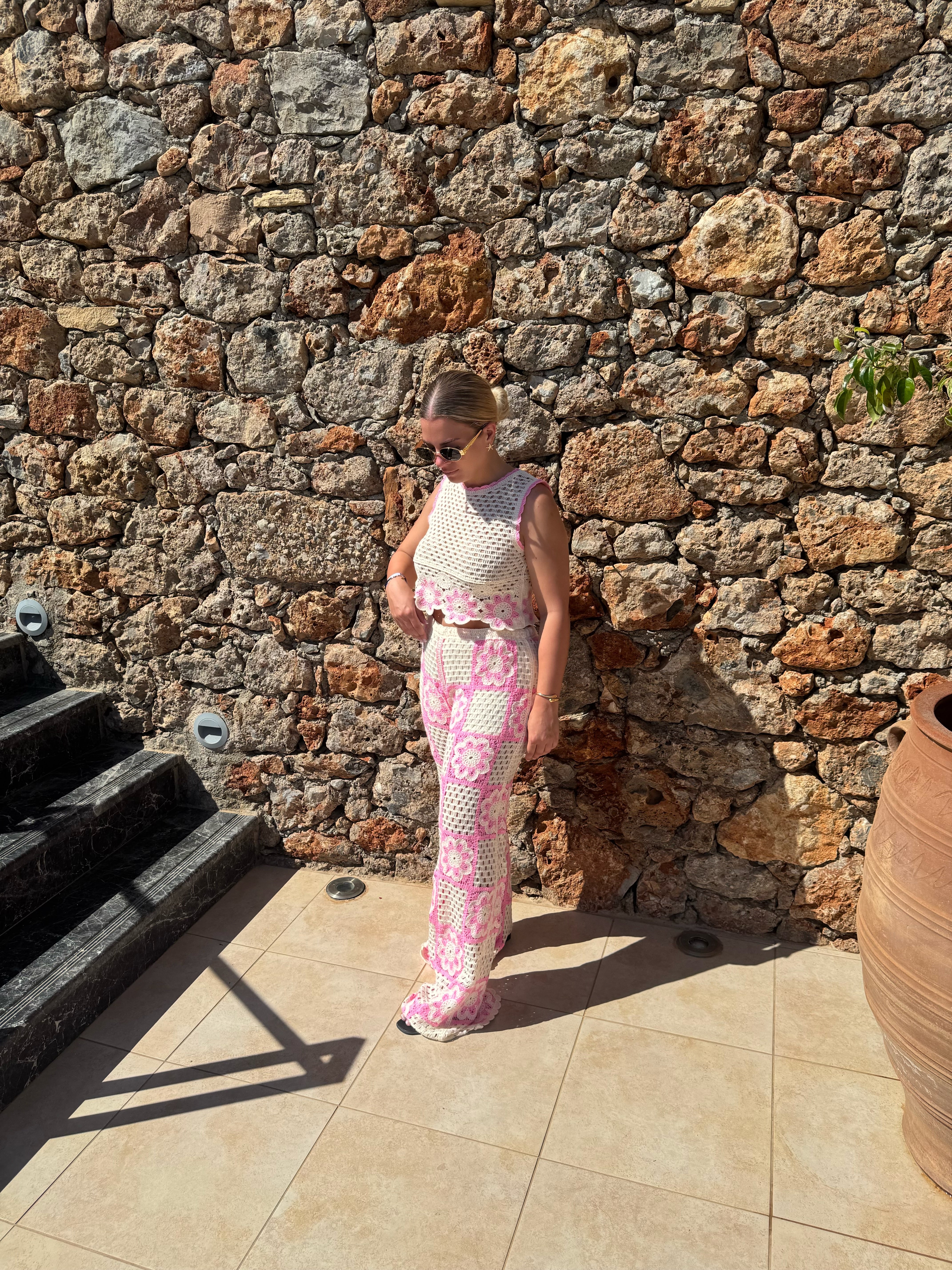 Ensemble crochet - rose