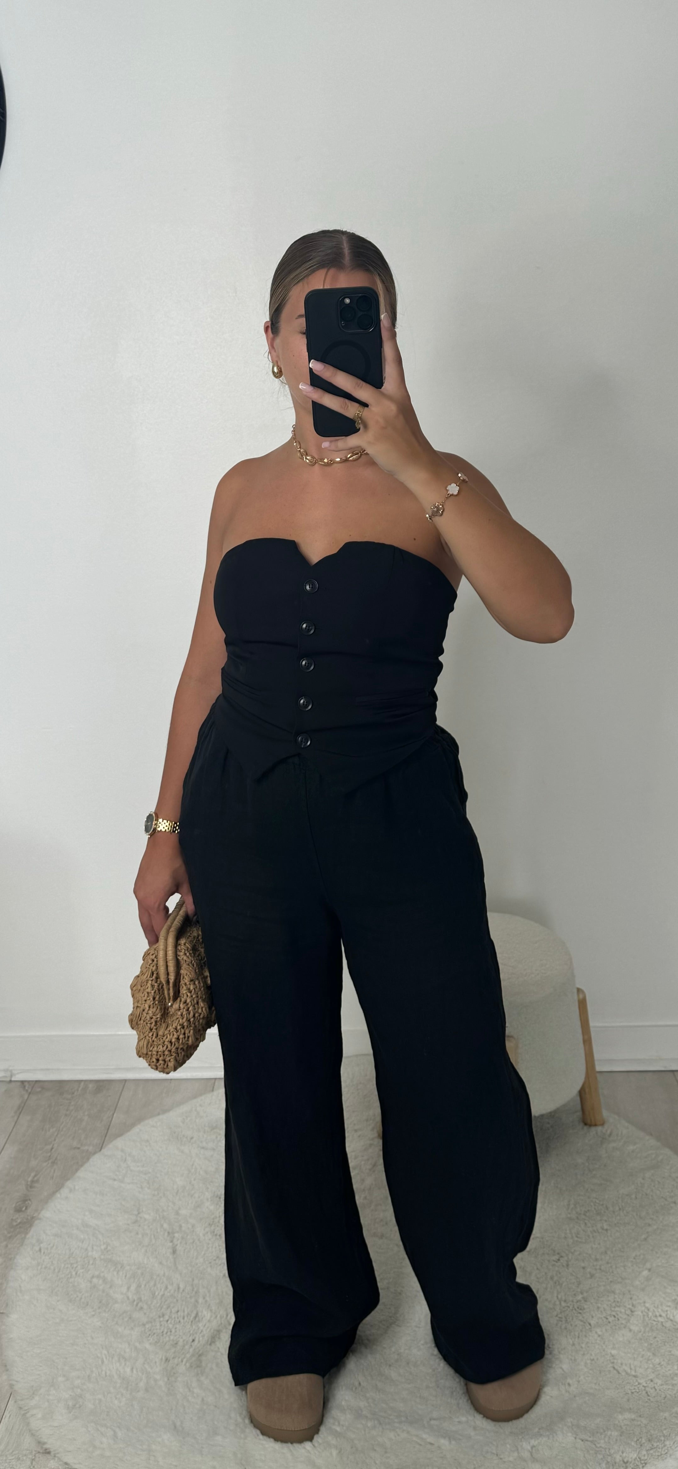 Pantalon en lin noir