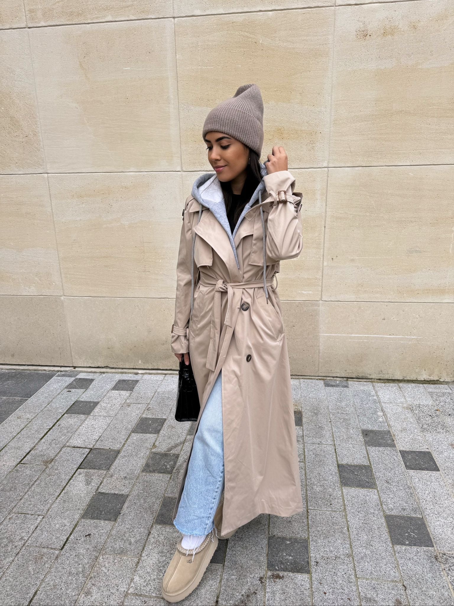 Bonnet en laine taupe