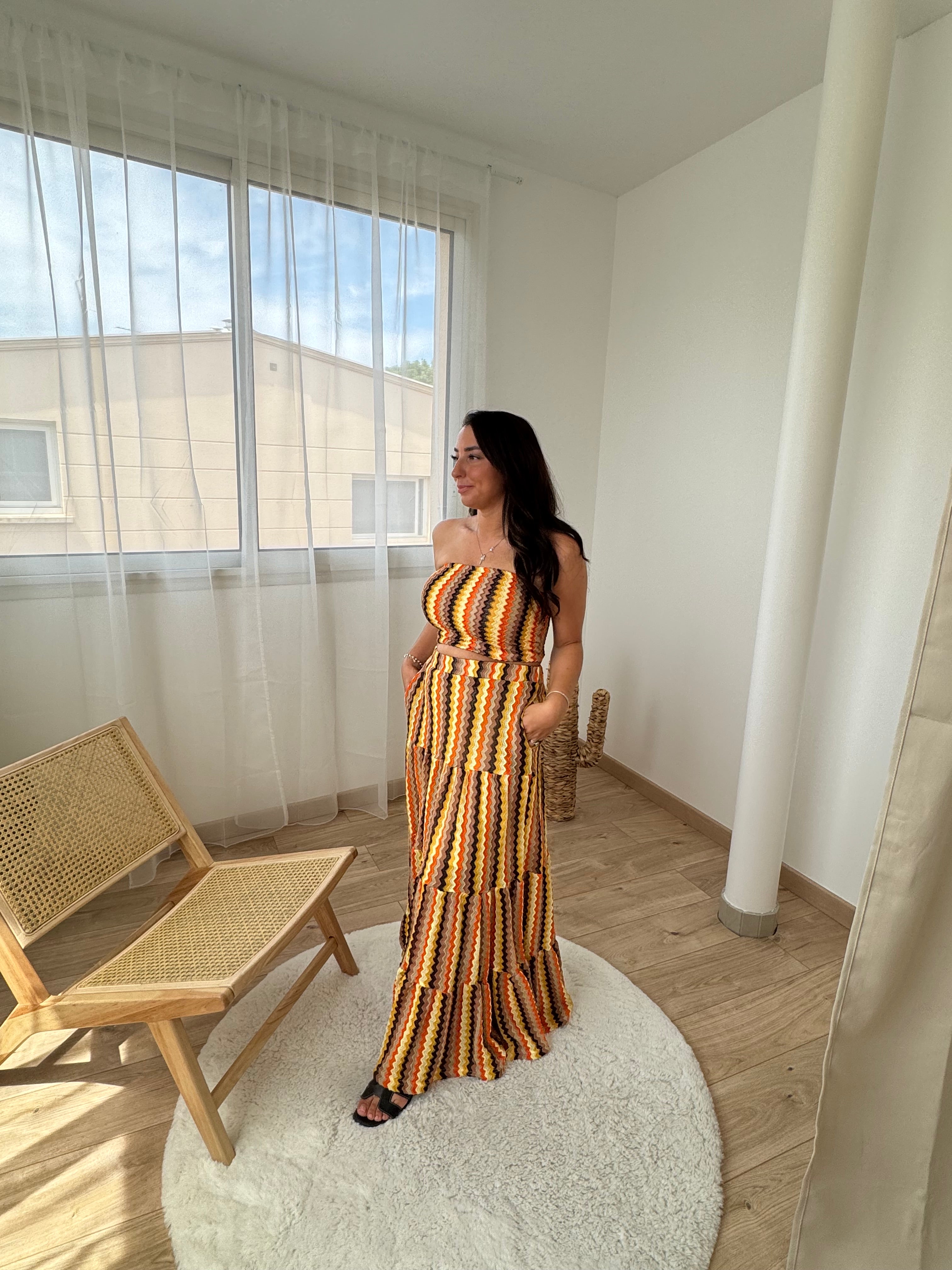 Jupe longue - multicolore (marron)