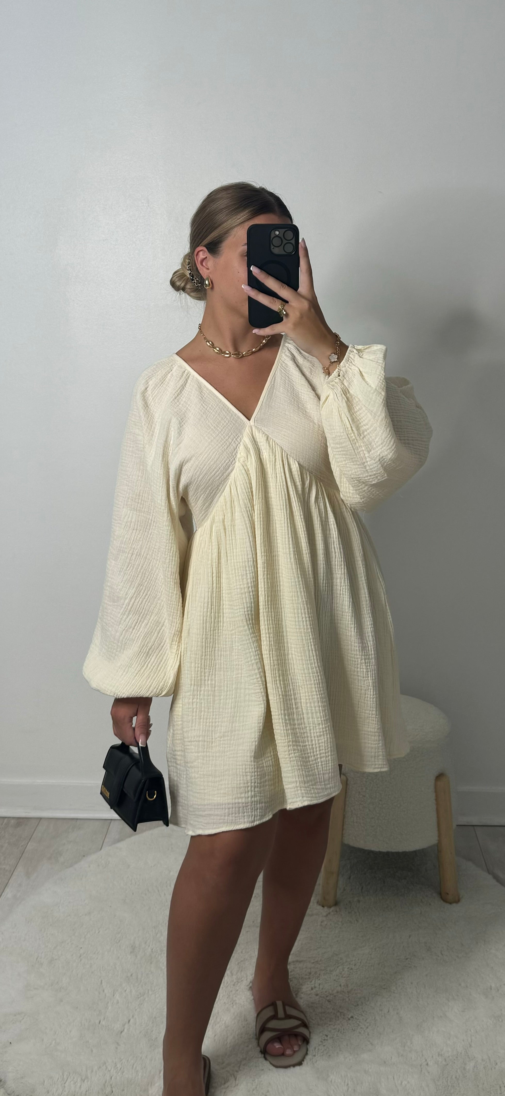 Robe courte gaze de coton