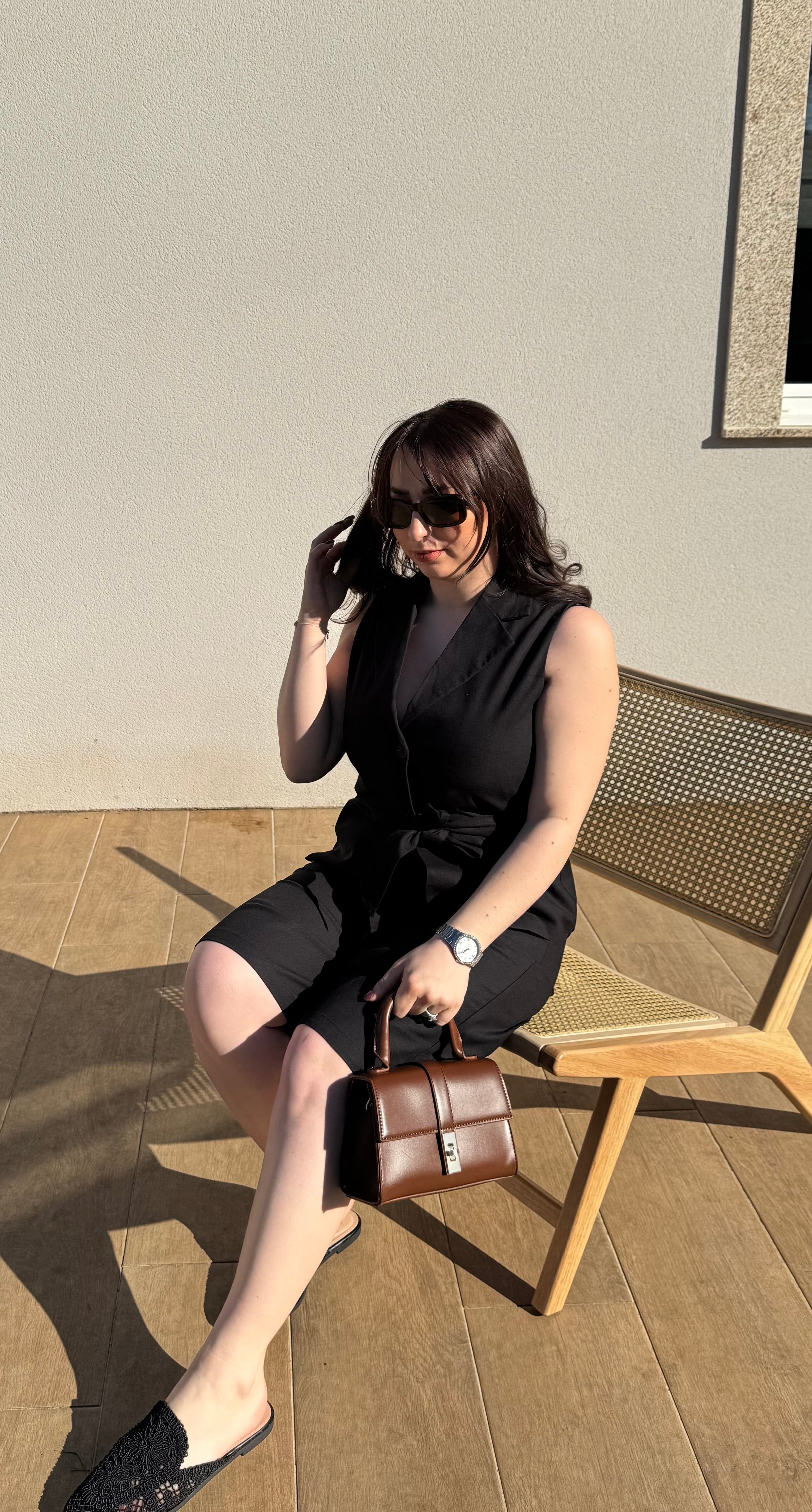 Ensemble en Lin bermuda - noir