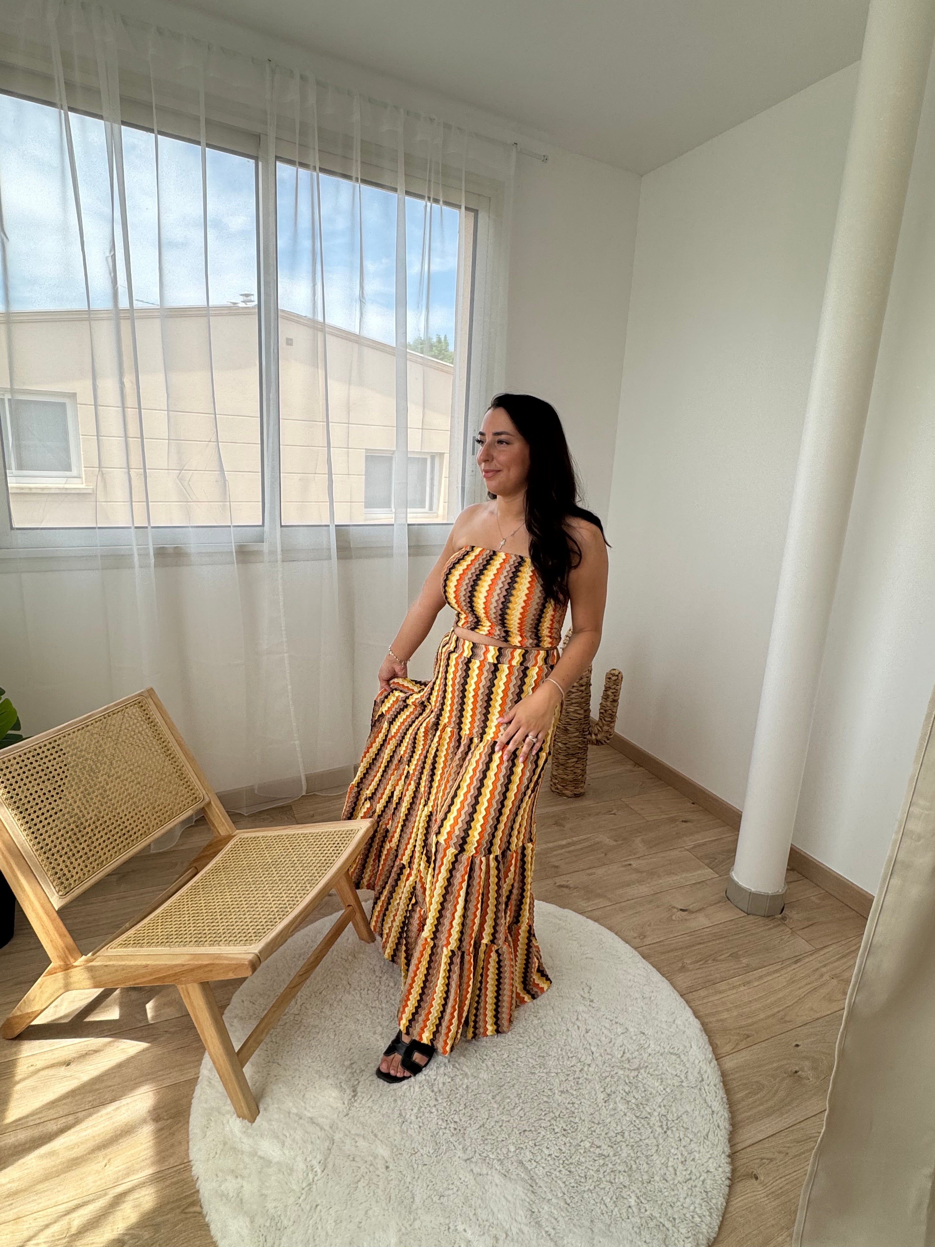 Jupe longue - multicolore (marron)