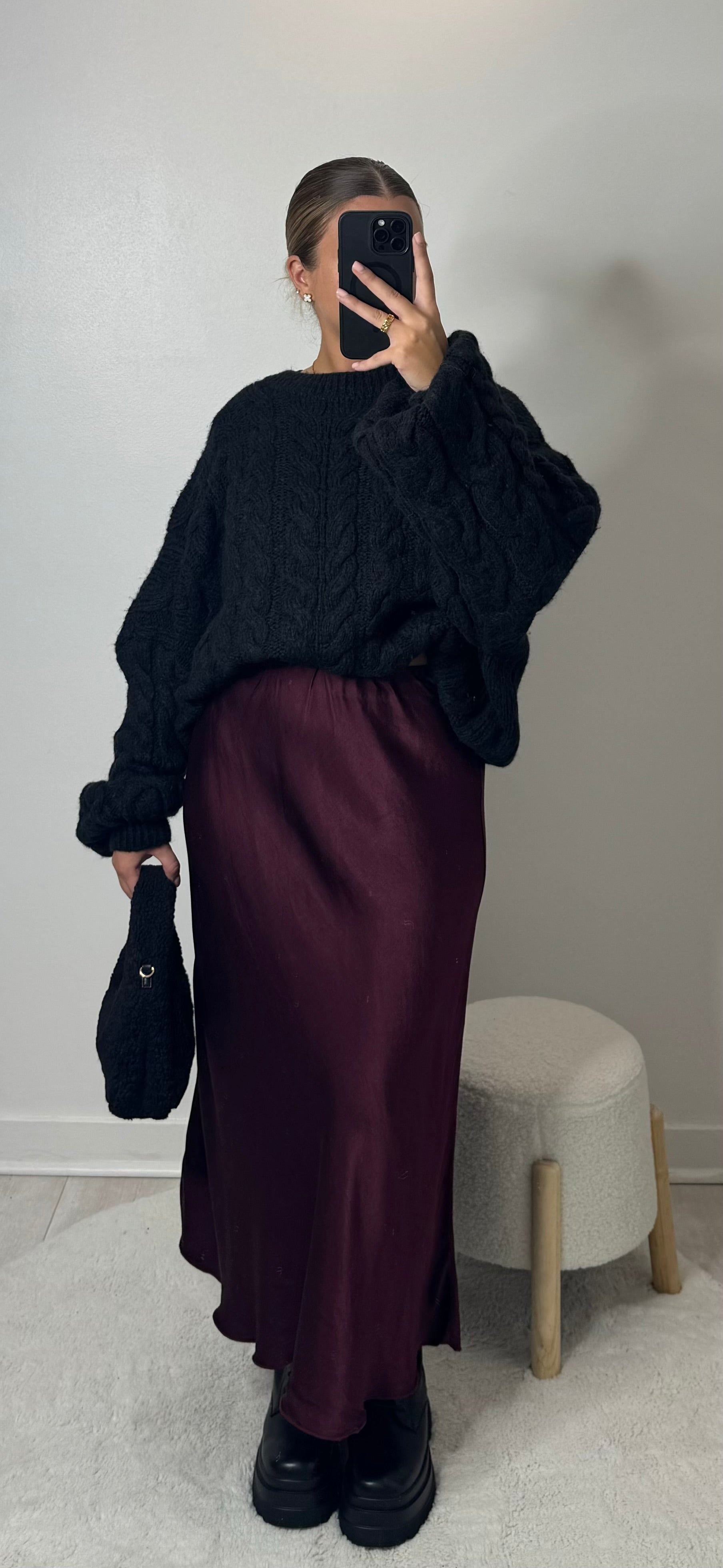 Jupe longue bordeaux