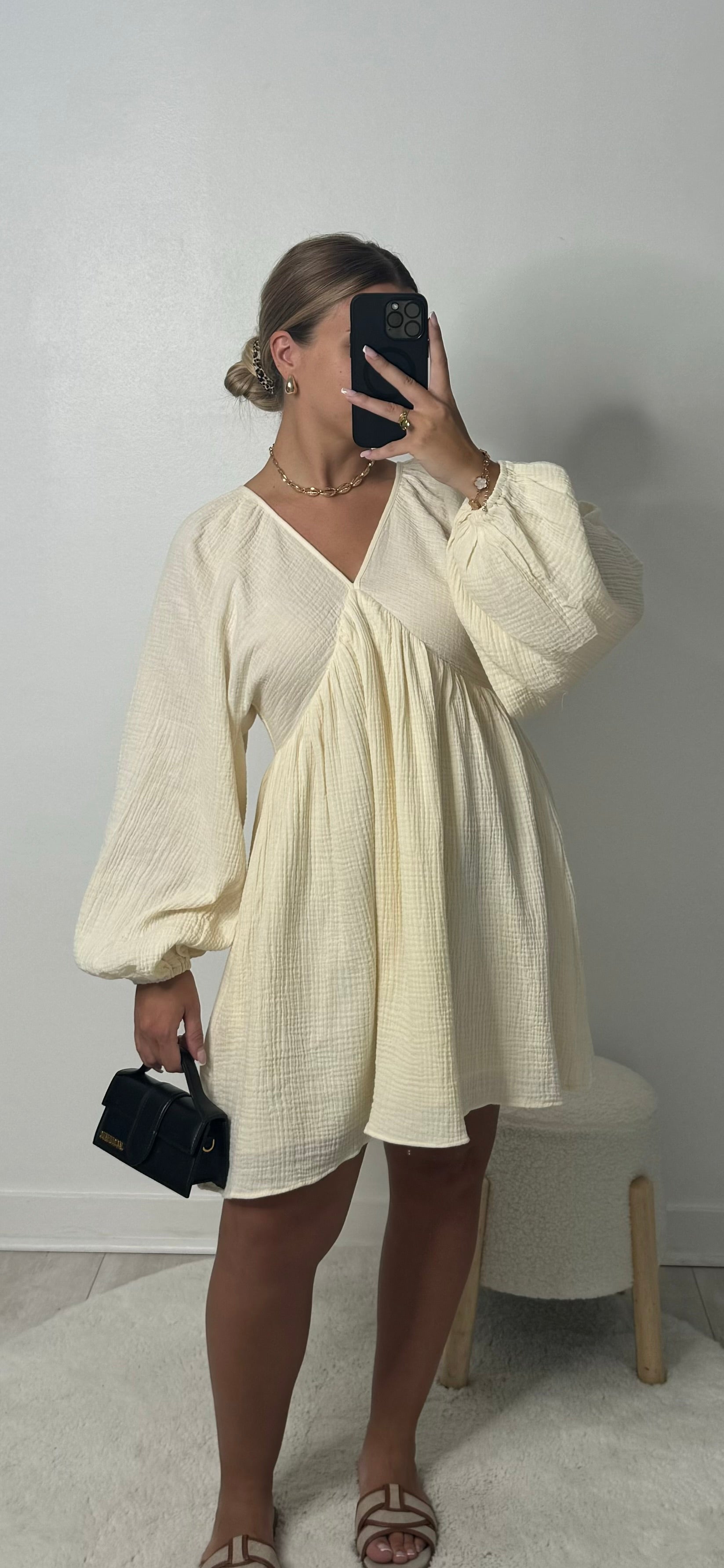 Robe courte gaze de coton