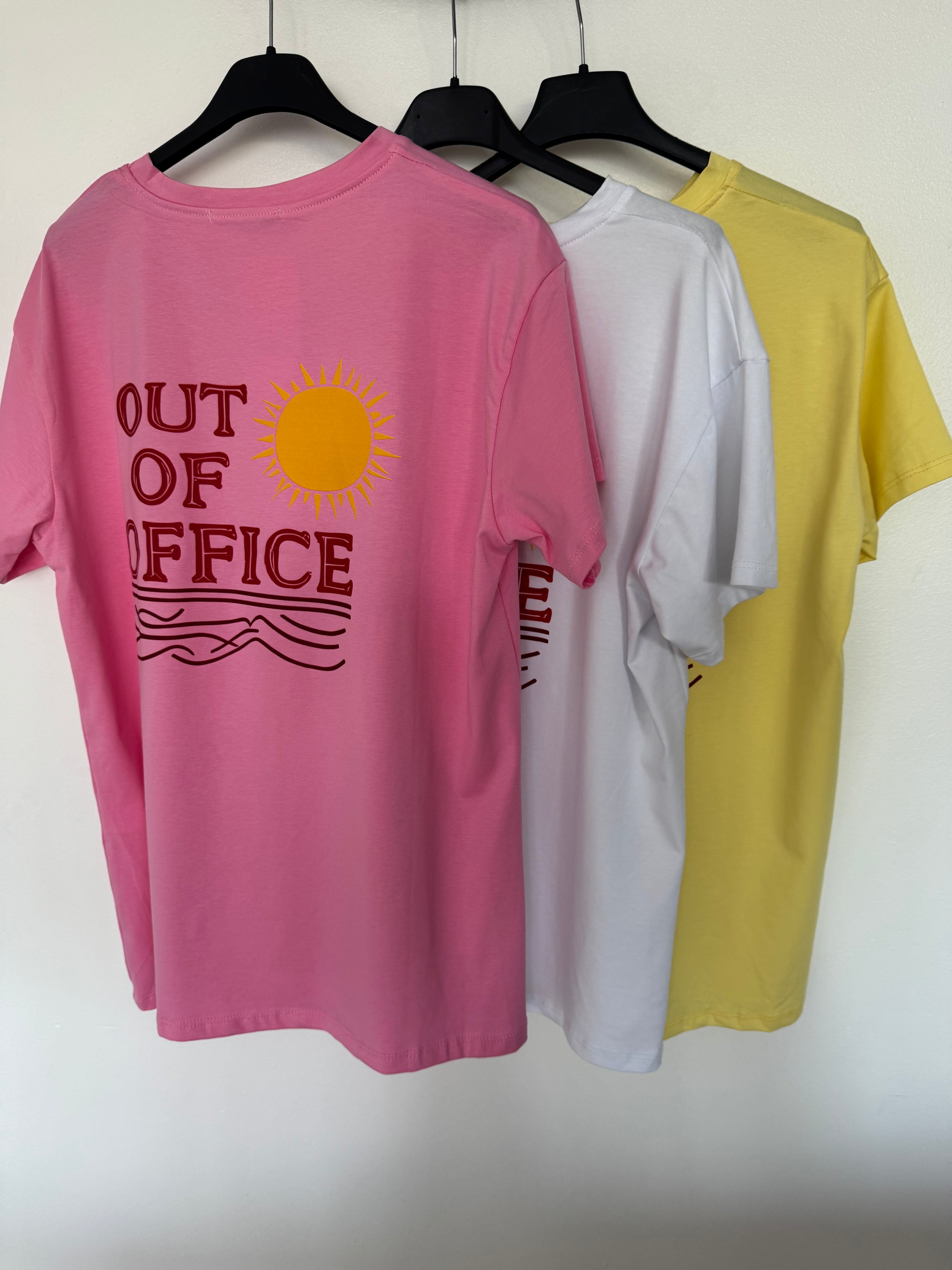T-shirt OUT OF OFFICE - rose