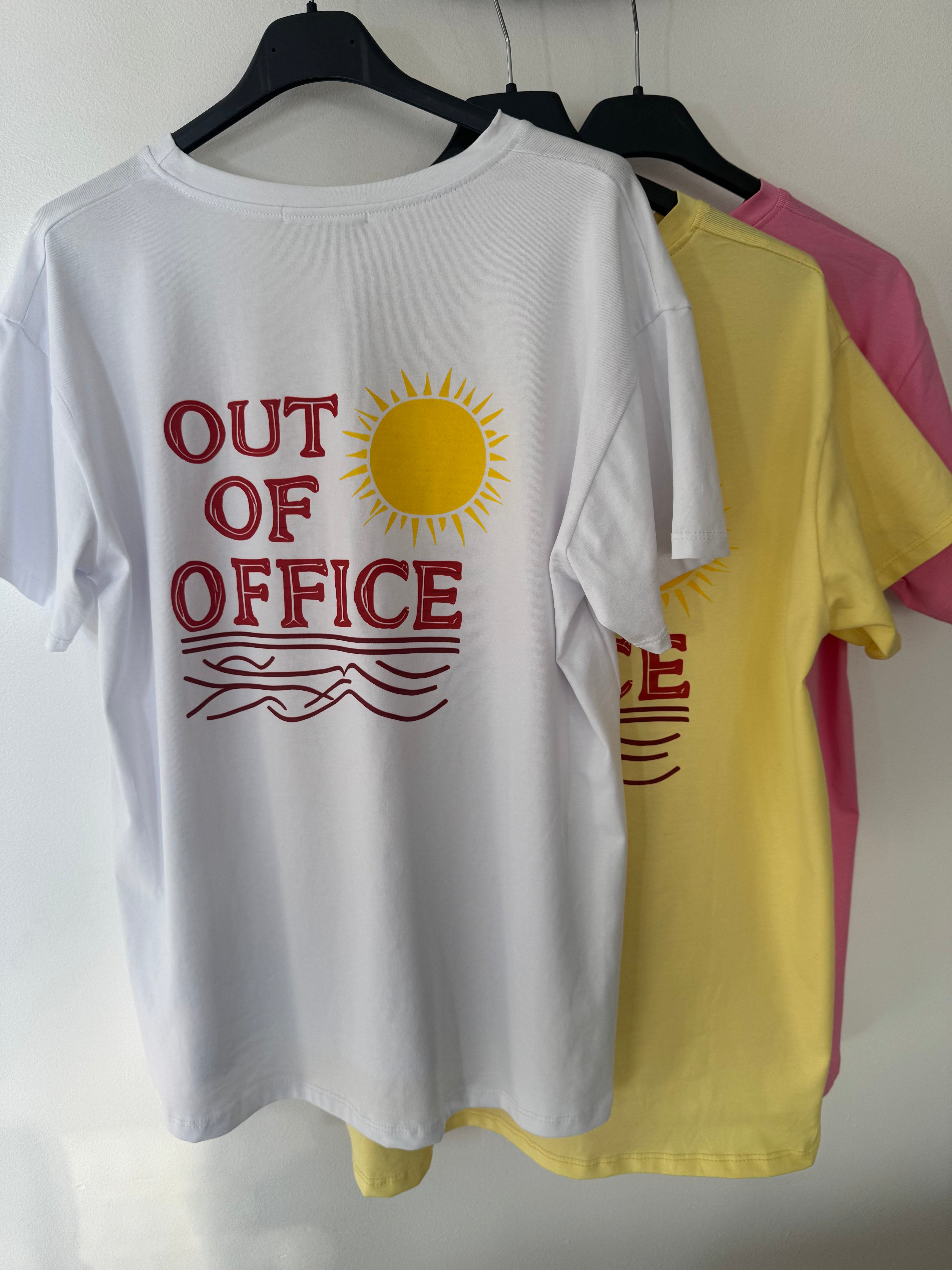 T-shirt OUT OF OFFICE - blanc