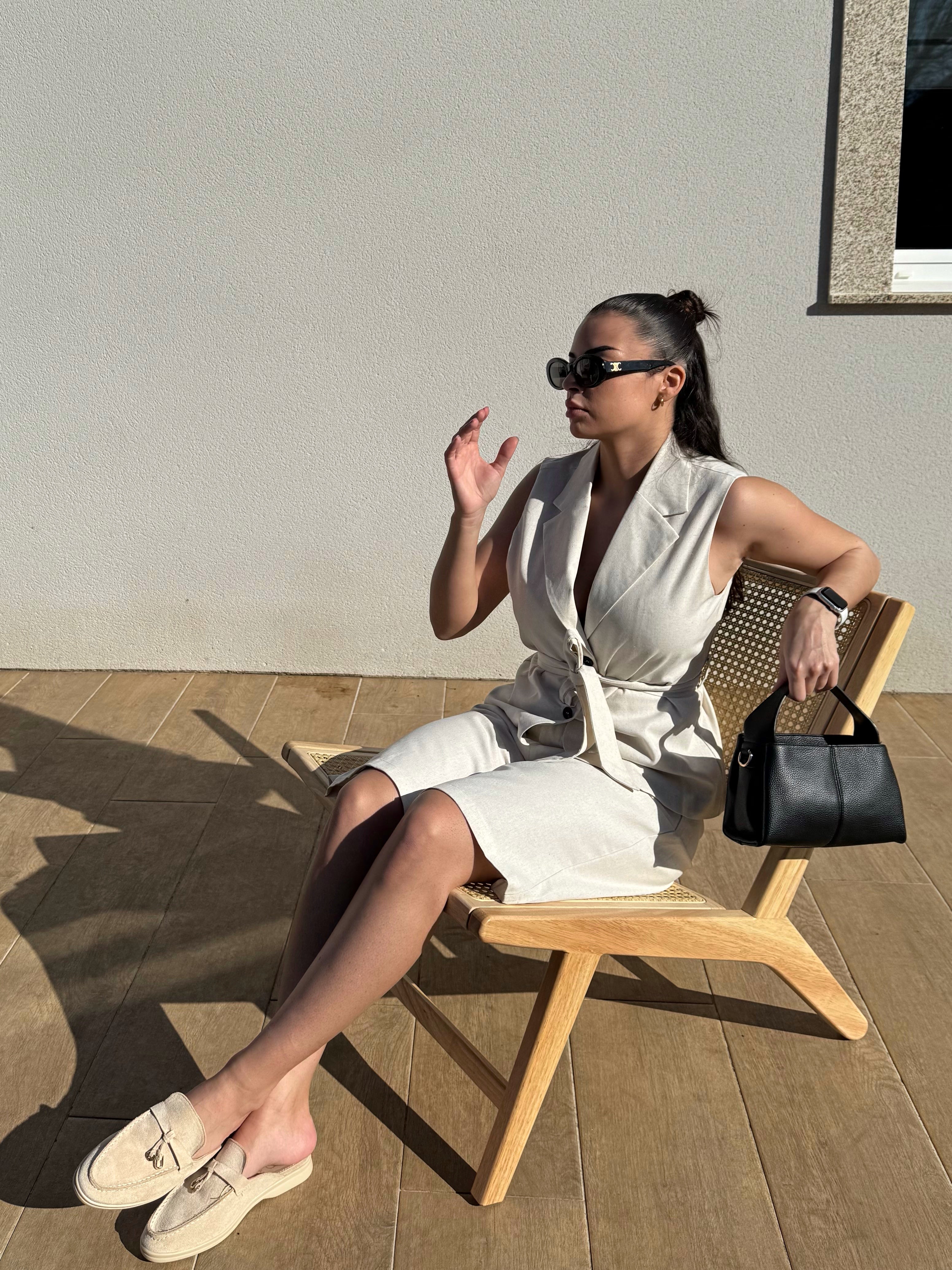 Ensemble en Lin bermuda - beige