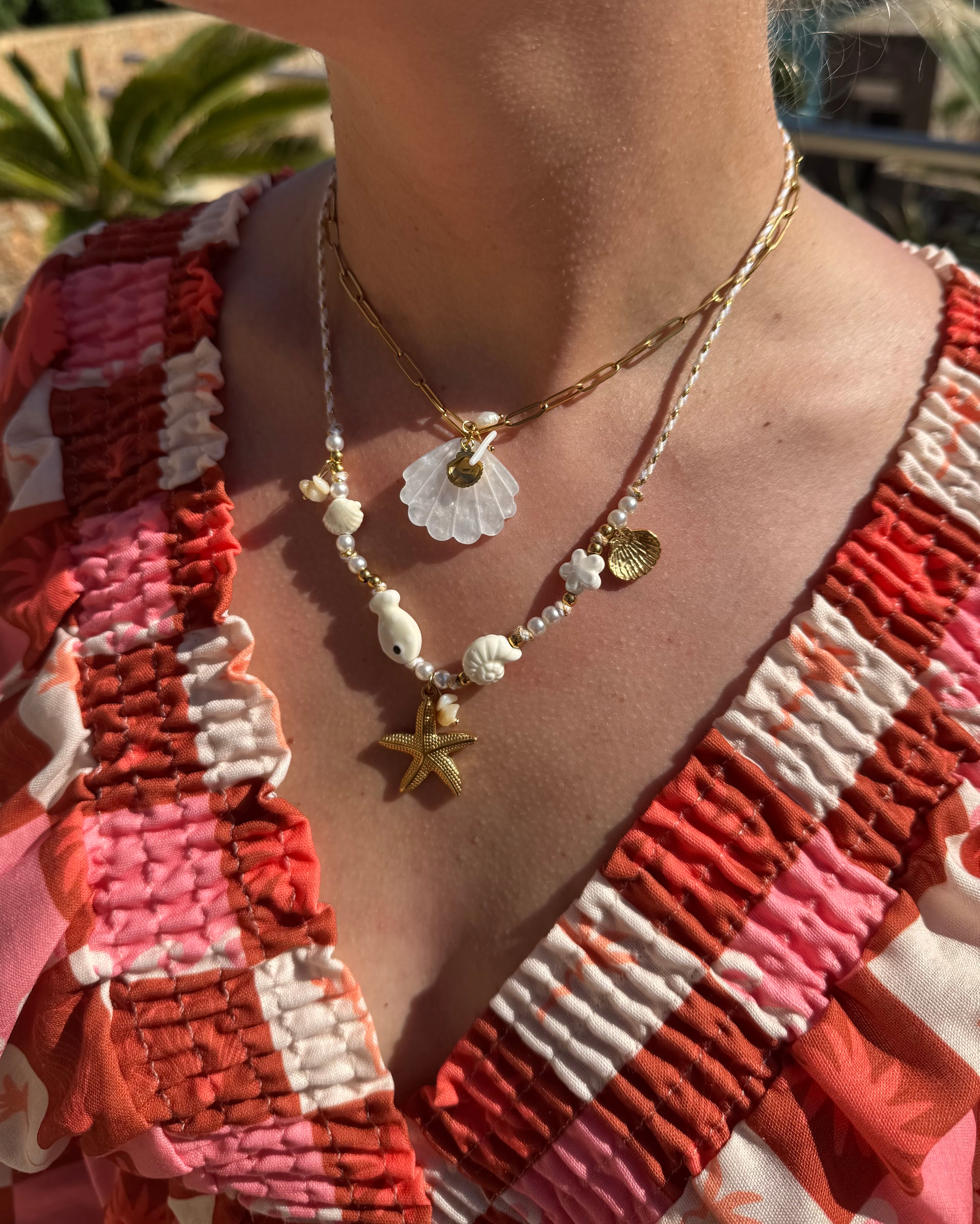 Collier coquillage - blanc