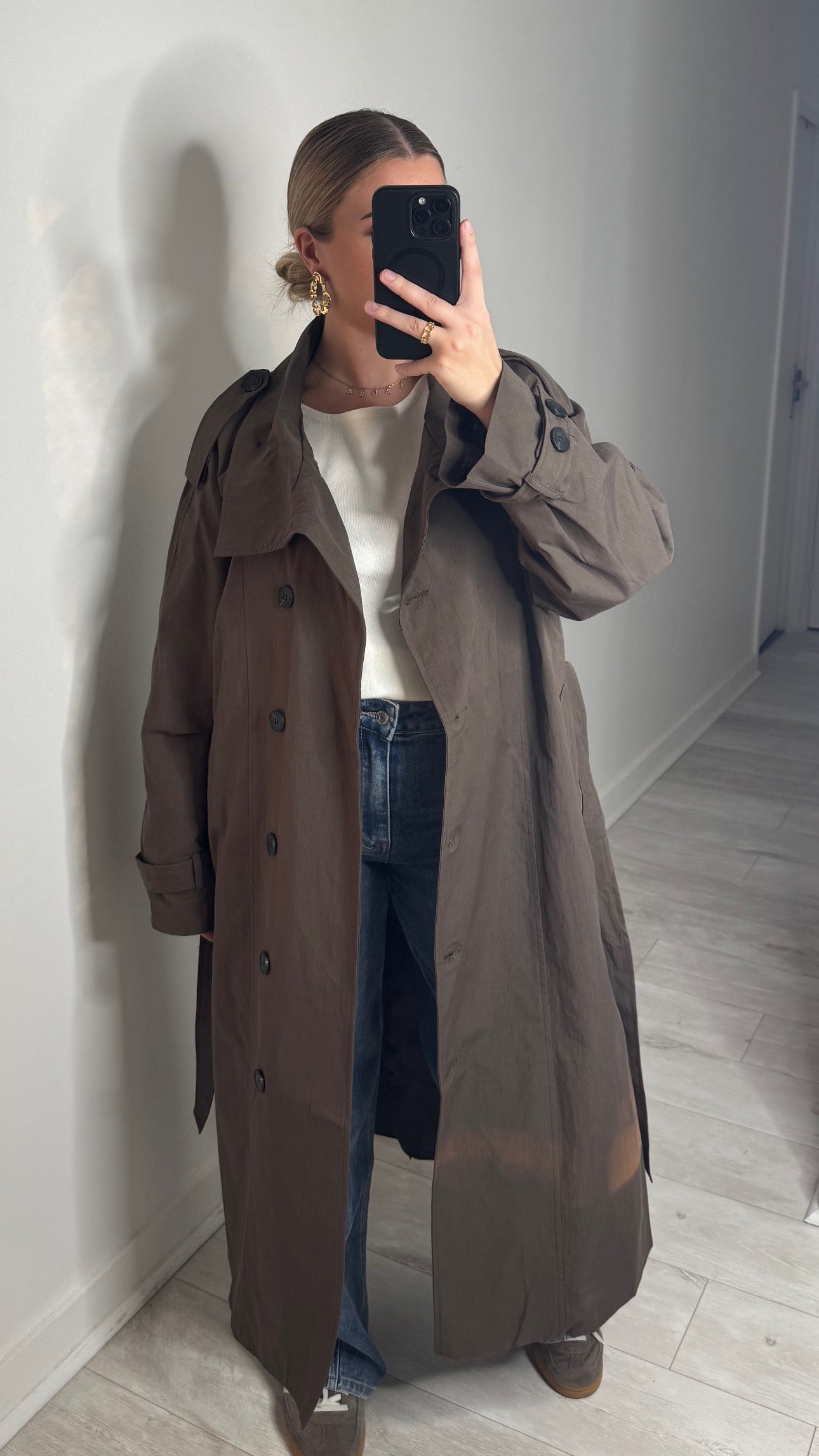 Trench long - marron