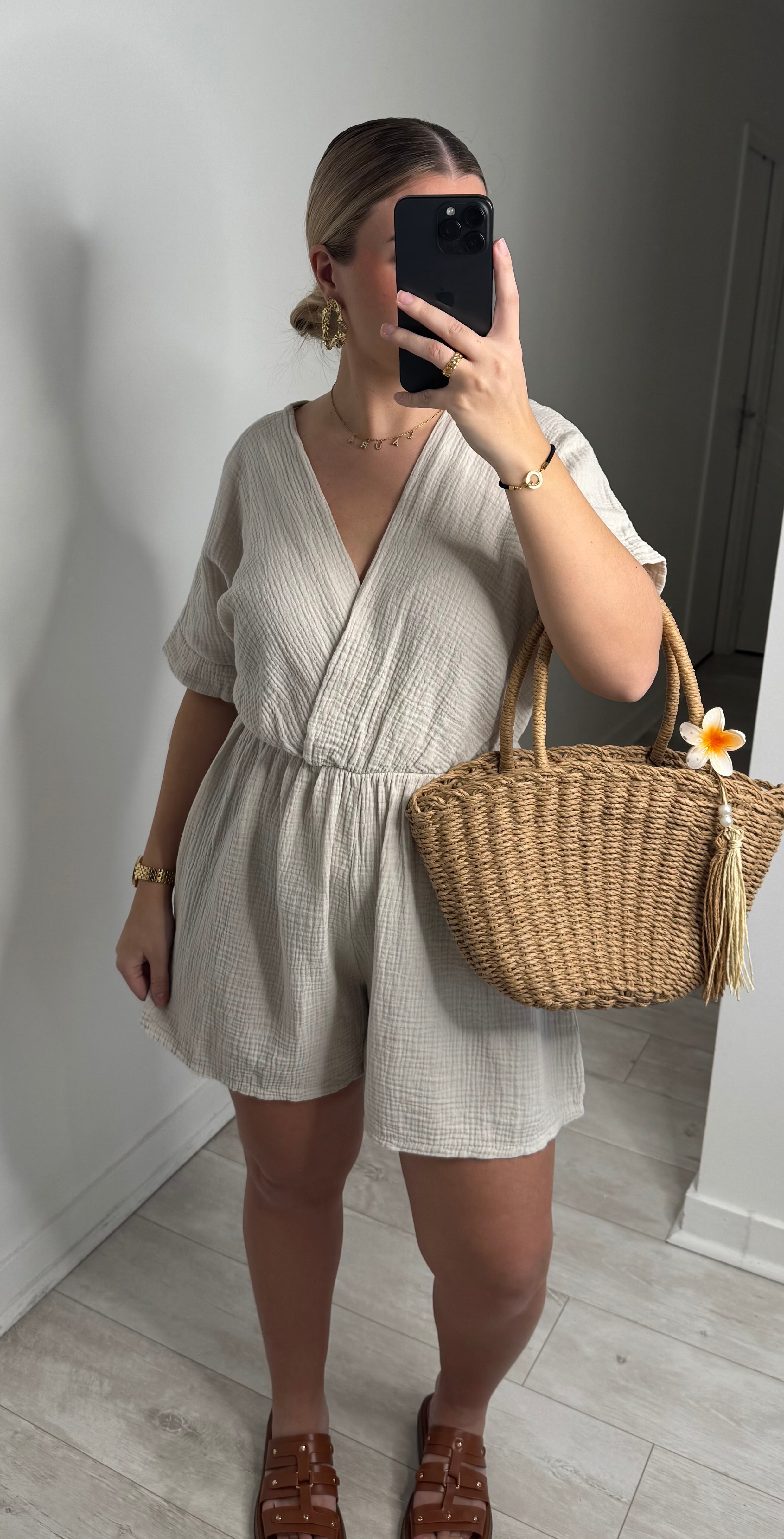 Combinaison short - beige