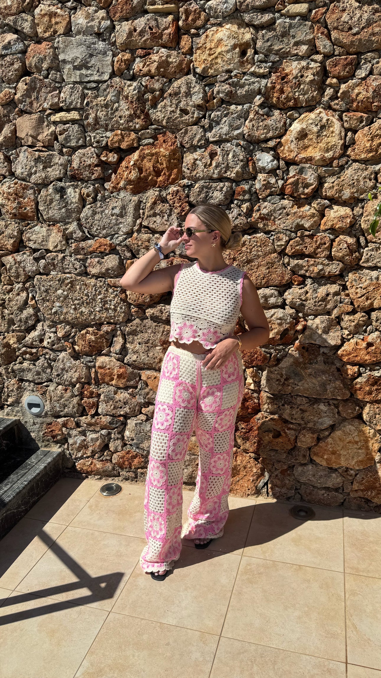 Ensemble crochet - rose