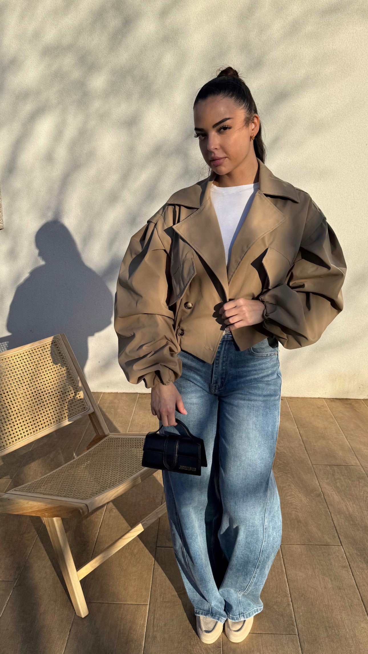 Trench court ballon - camel