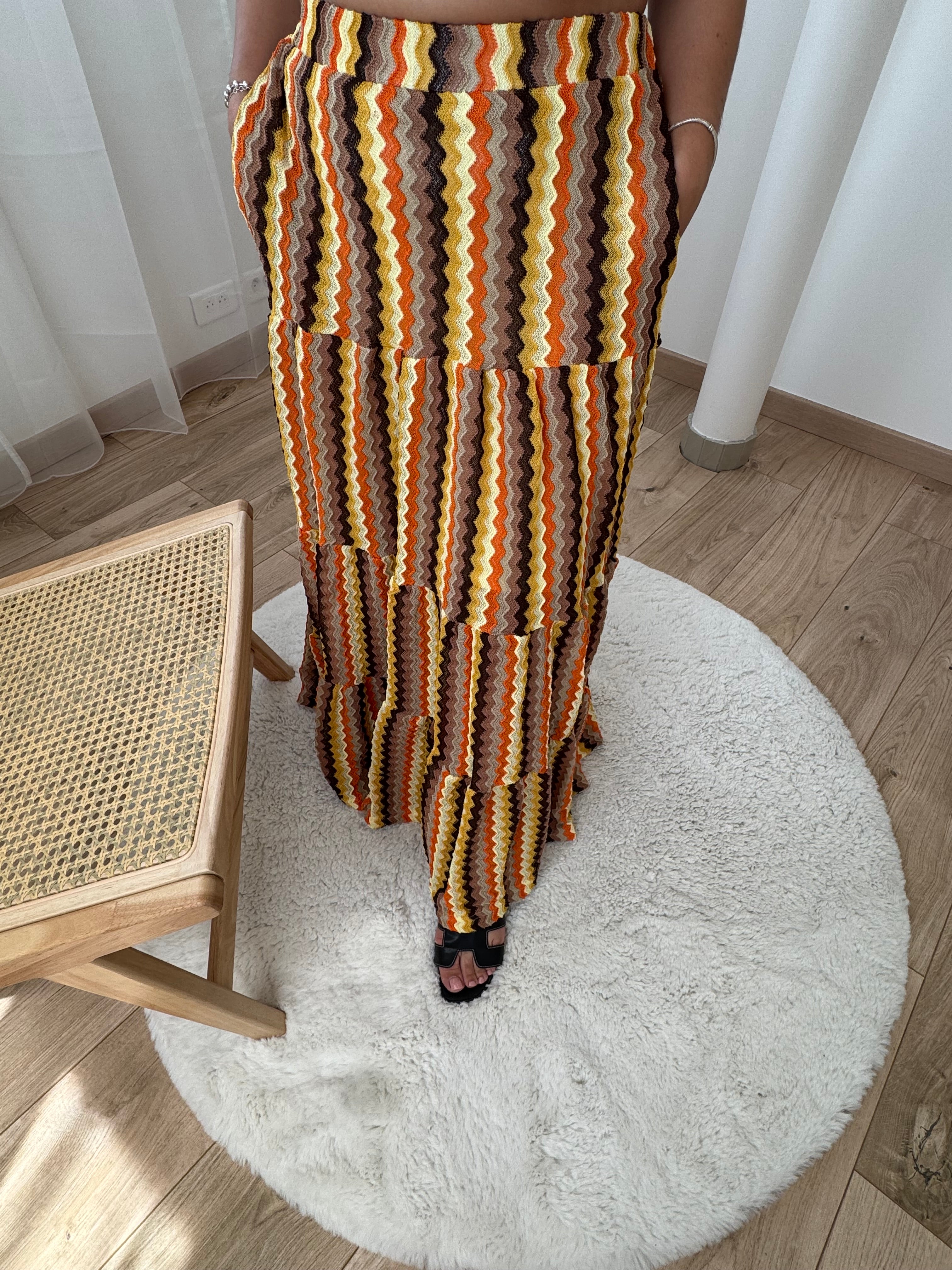 Jupe longue - multicolore (marron)