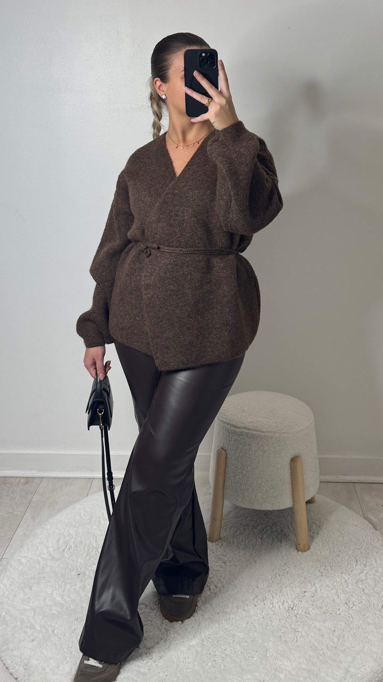 Pantalon similicuir - marron