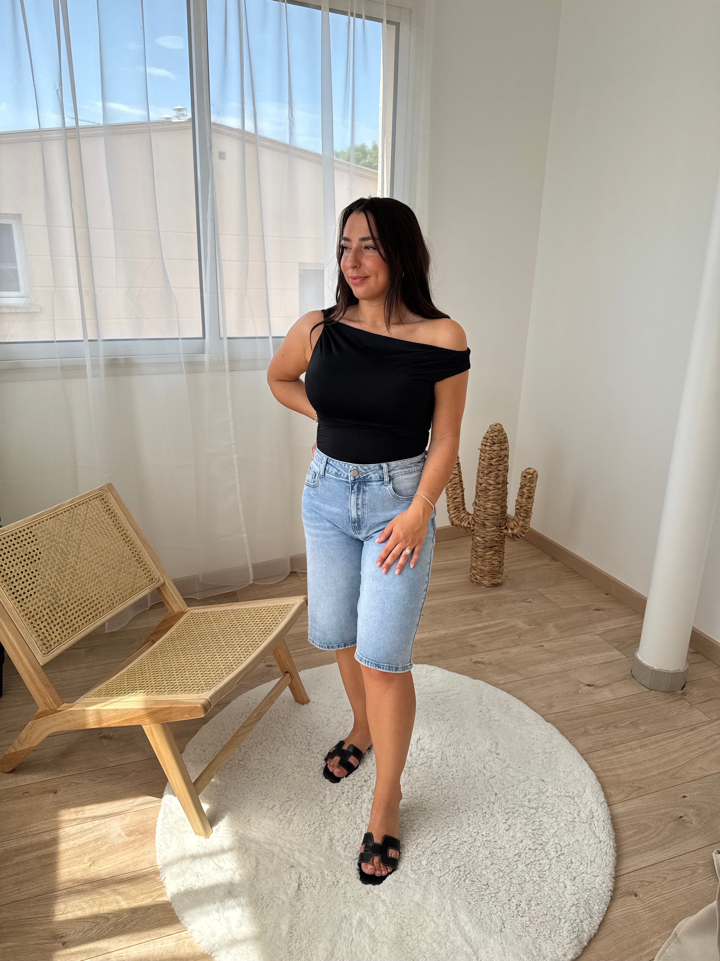 Top asymétrique - noir