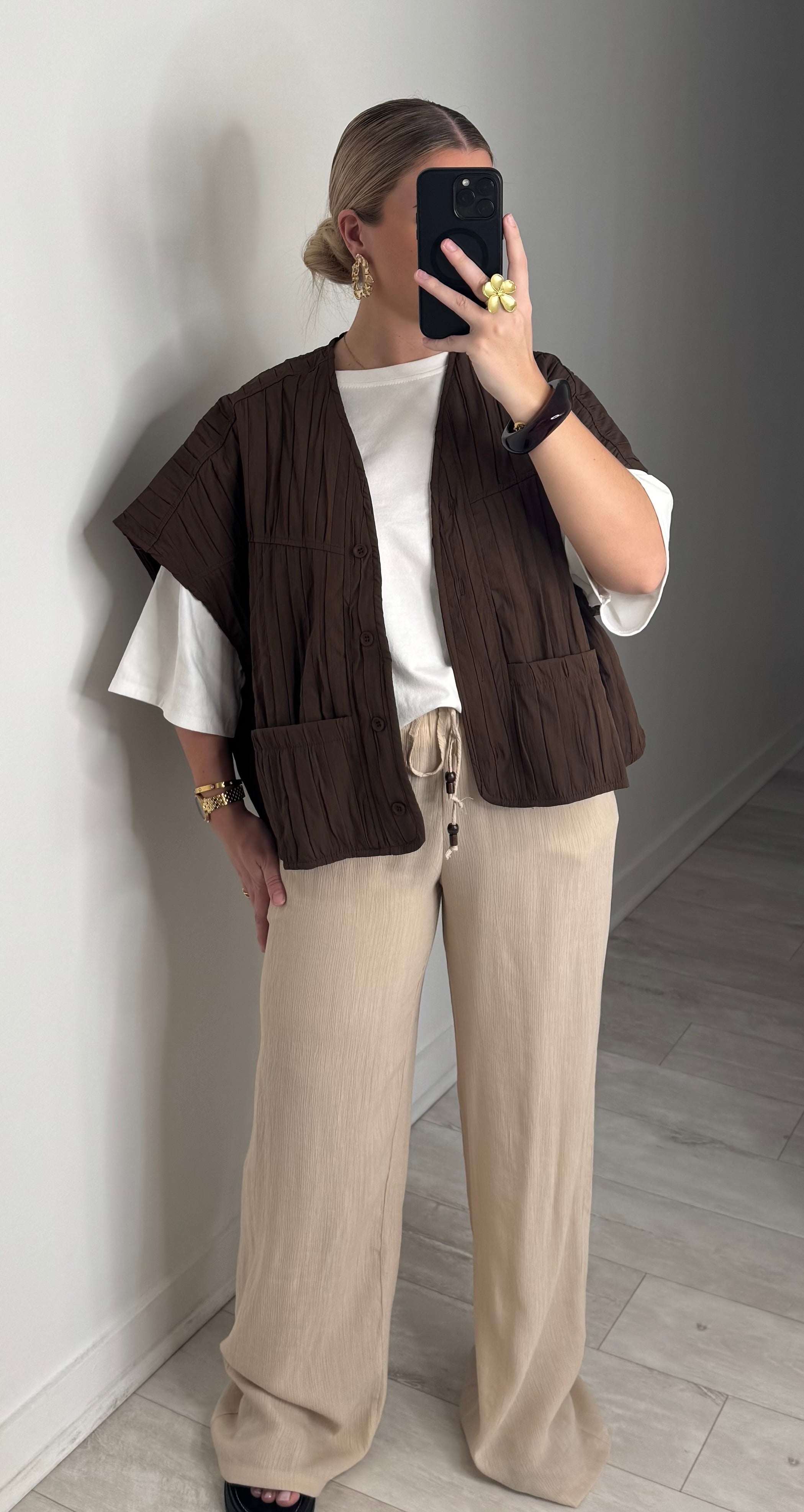 Veste MAELLE sans manches - choco