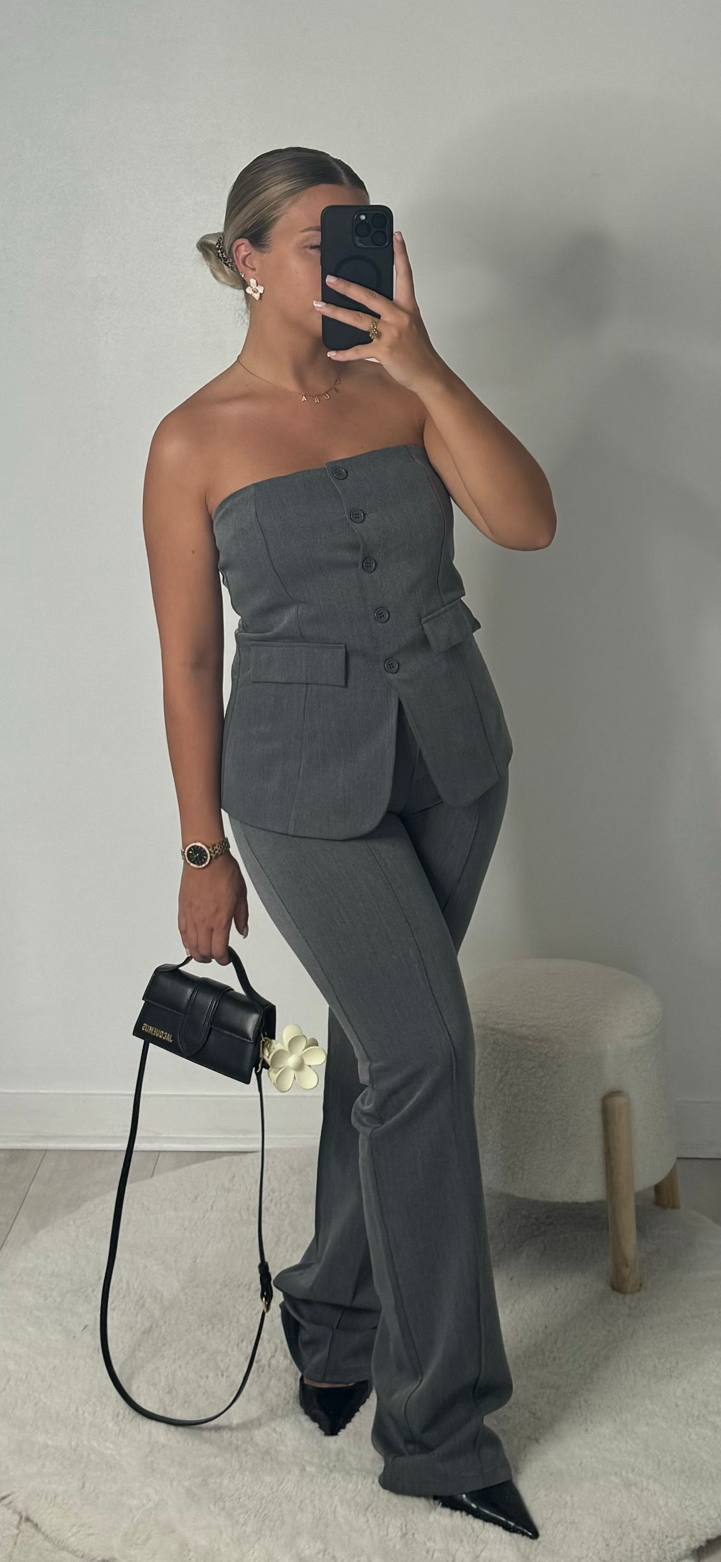 Pantalon tailleur gris