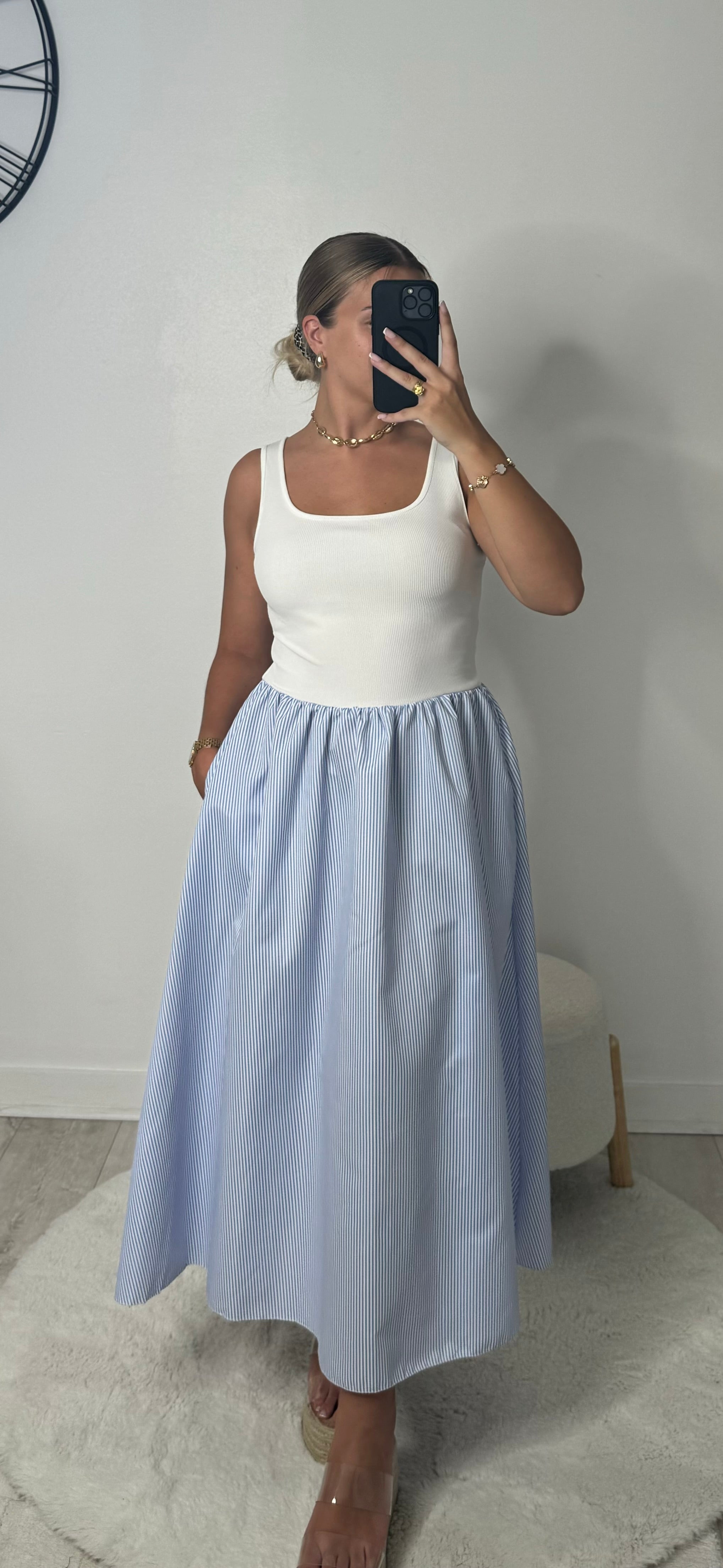 Robe rayée blanc