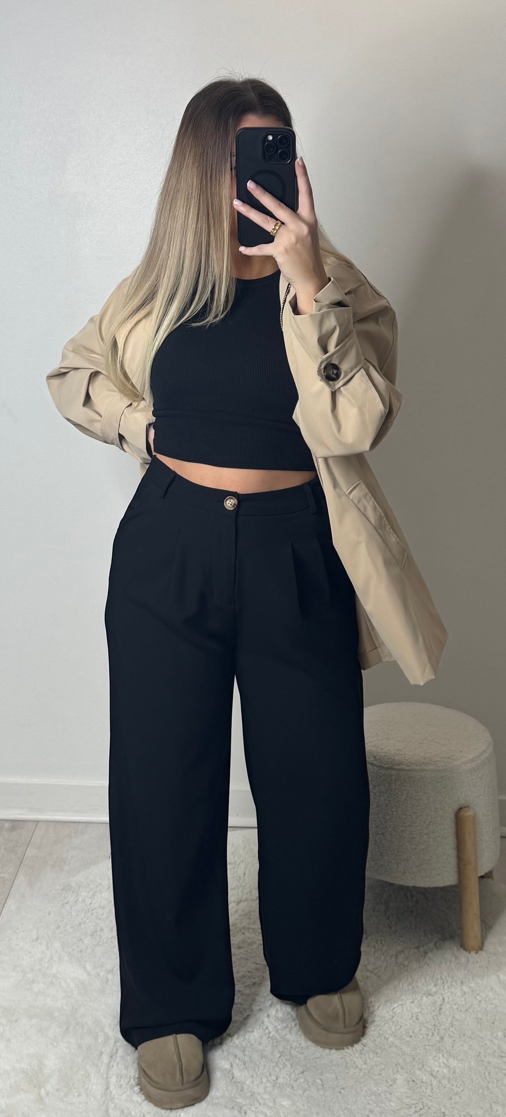 Pantalon palazzo - noir