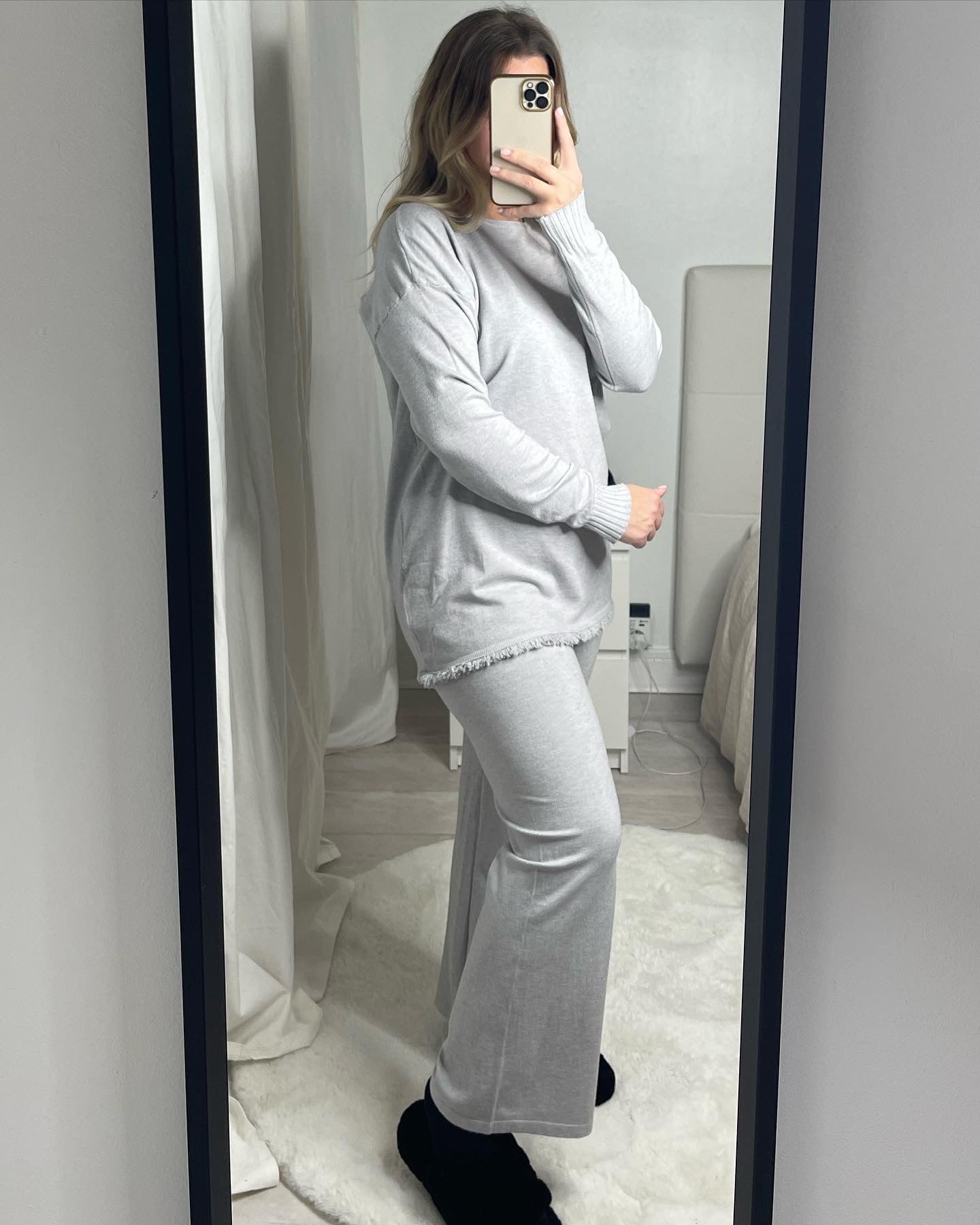 Ensemble à franges gris